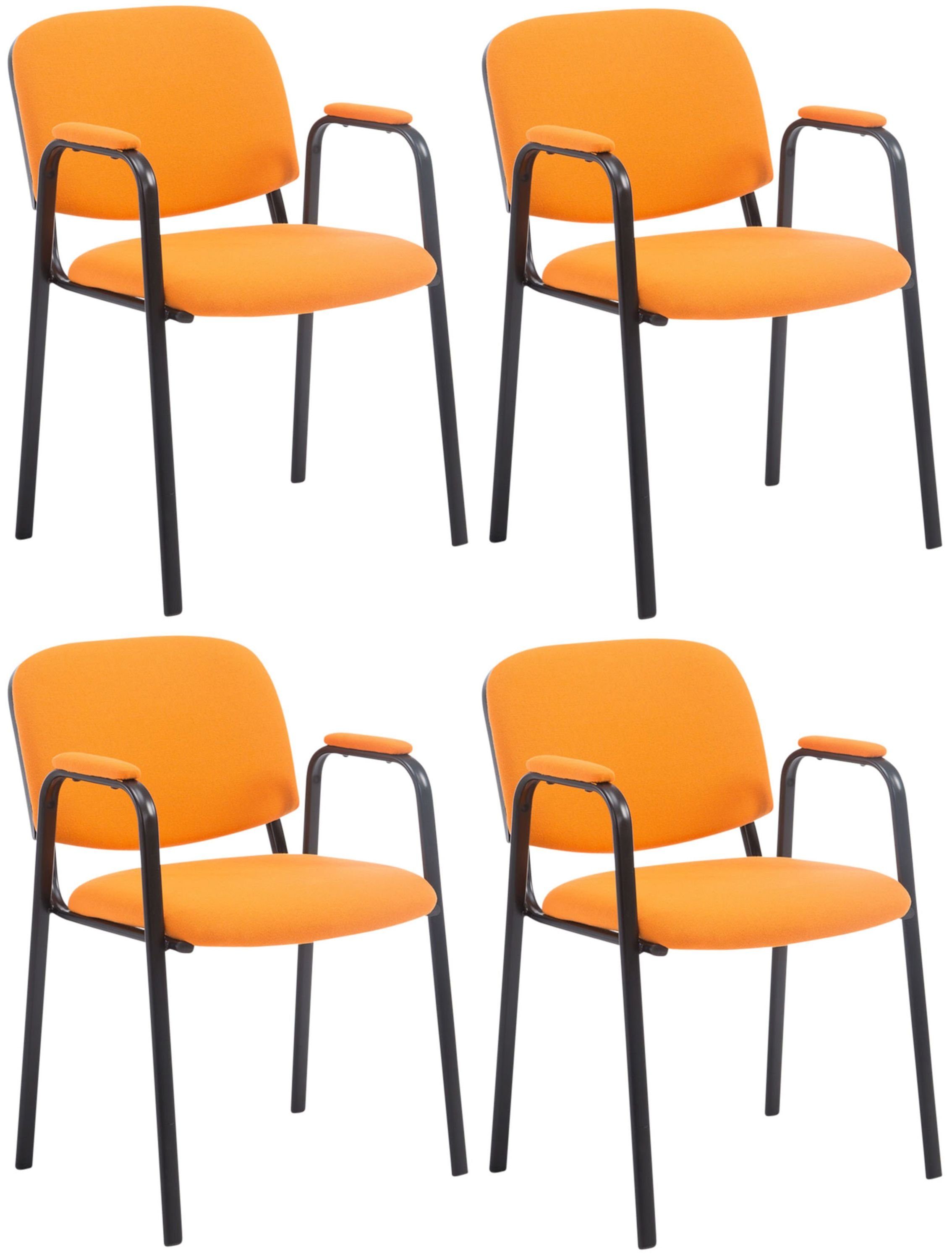 CLP Besucherstuhl Ken PRO Stoff (4er Set), Metallgestell& Stoffbezug orange