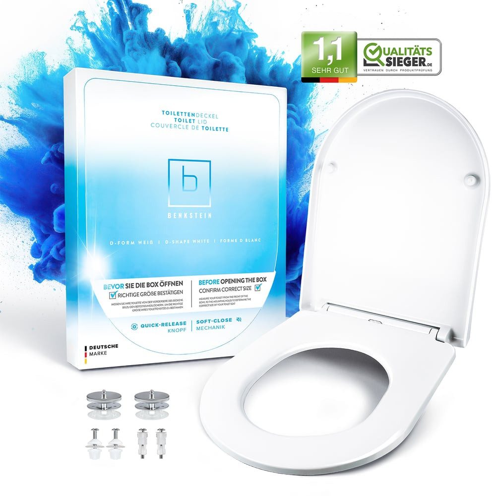 Benkstein WC-Sitz Premium Toilettendeckel antibakteriell D-Form, mit Quick- günstig online kaufen