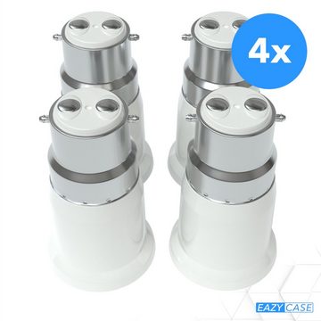 EAZY CASE Lampenfassung Lampensockel B22 auf E27, (Spar-Set), Lampenadapter B22 zu E27 Adapter Lampen LED Halogen Energiesparlampen