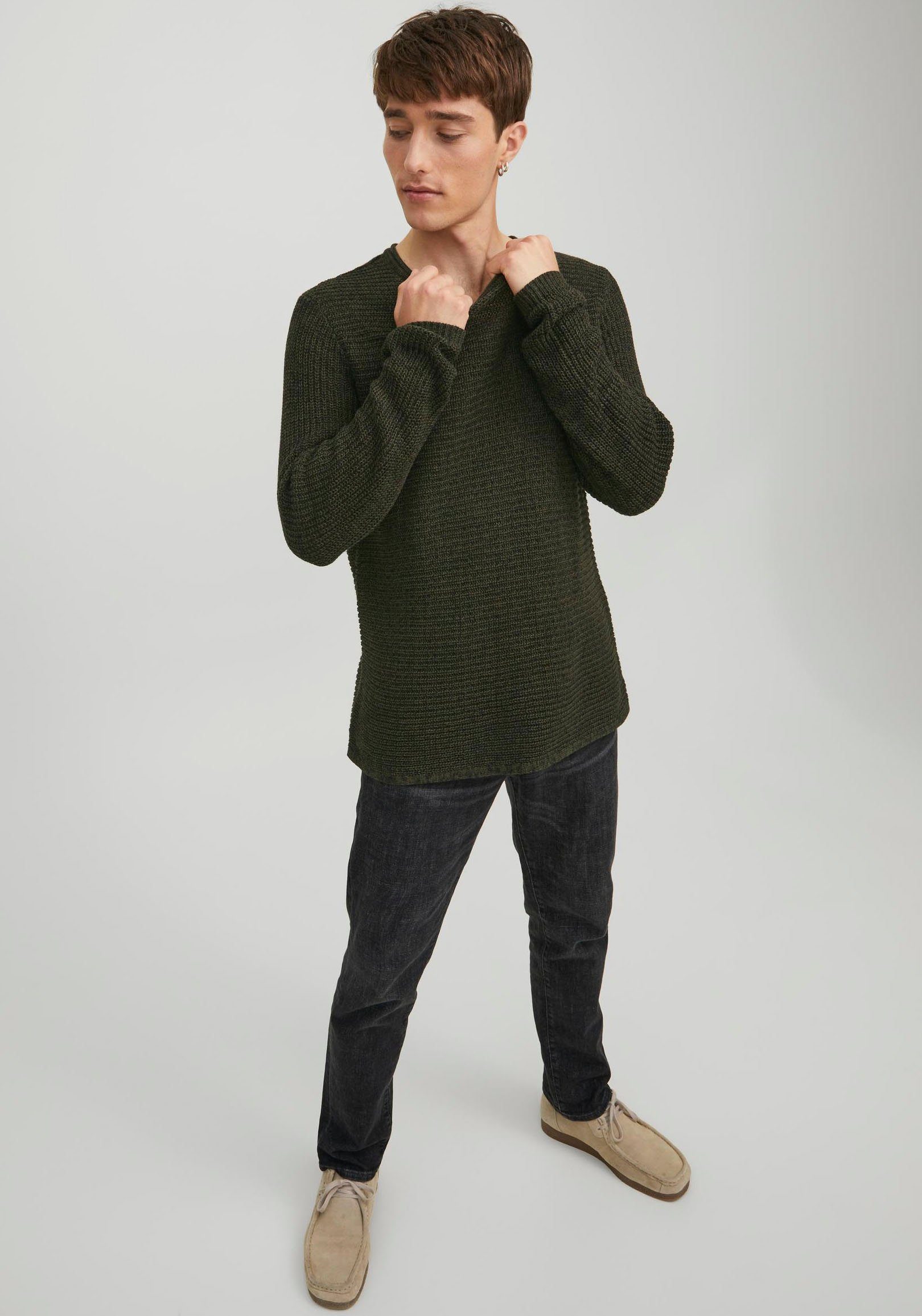 Jack & Jones Rundhalspullover Rosin CREW PHIL KNIT NECK