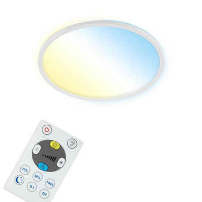 Briloner Leuchten LED Panel 7059-016, Wifi, Appsteuerung, Sprachsteuerung, Fernbedienung, dimmbar, indirektes Licht, ultraflach, LED fest verbaut, Kaltweiß, Neutralweiß, Tageslichtweiß, Warmweiß, Smarte Deckenlampe, 42x2,5cm, Weiß, 22W, Wohnzimmer, Schlafzimmer