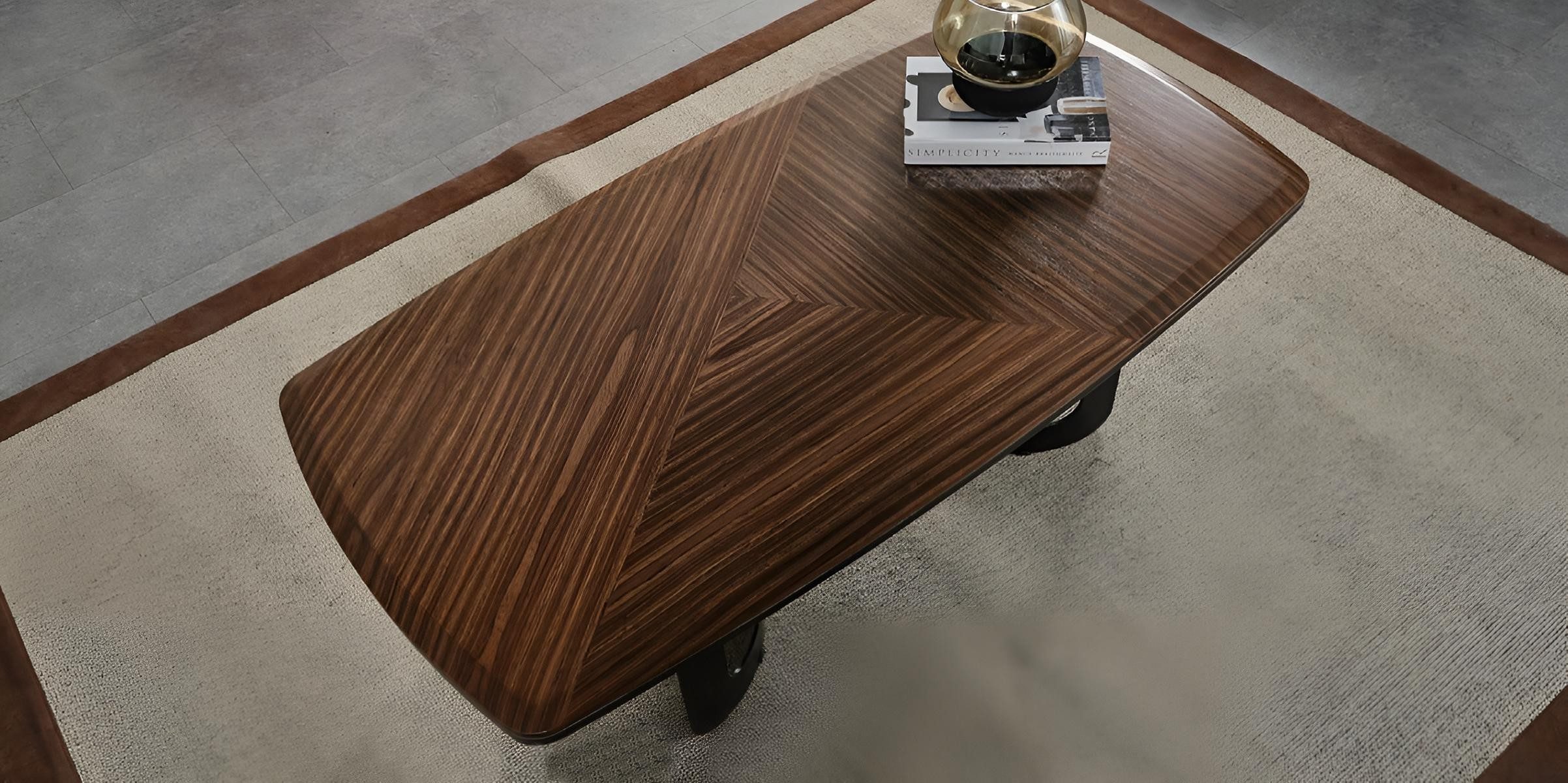 JVmoebel Couchtisch Stilvoller Tisch aus Holz mit Glasplatte in Schwarz