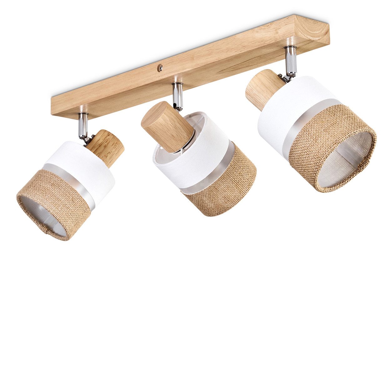 hofstein Deckenleuchte moderne Deckenlampe aus Holz/Metall/Leinen günstig online kaufen