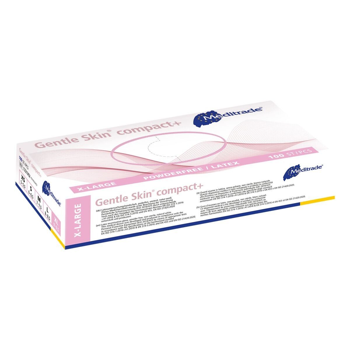 MediTrade Einweghandschuhe Gentle Skin® compact+ (100-St) beidhändig passend / mit Rollrand / puderfrei