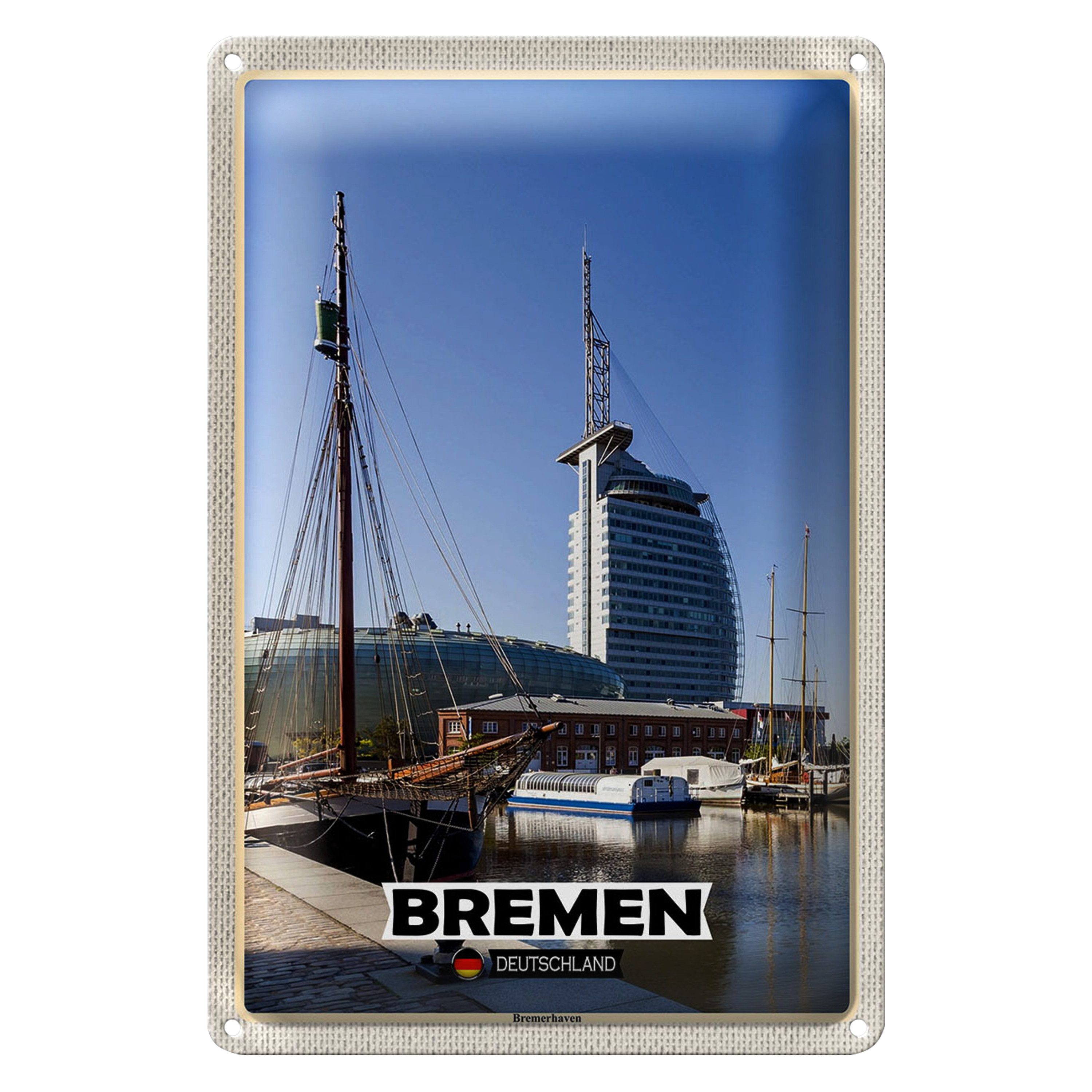 Roomando Metallschild Blechschild Städte Bremen Deutschland Böttcherstraße 20x30cm