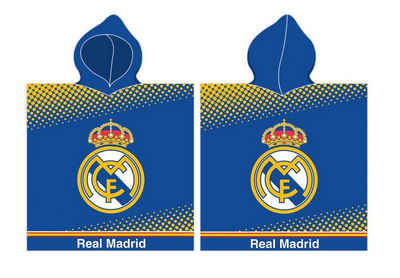 Real Madrid Strandtuch Real Madrid Poncho Strandtuch mit Kaputze 55 x 110 cm, mit Kapuze