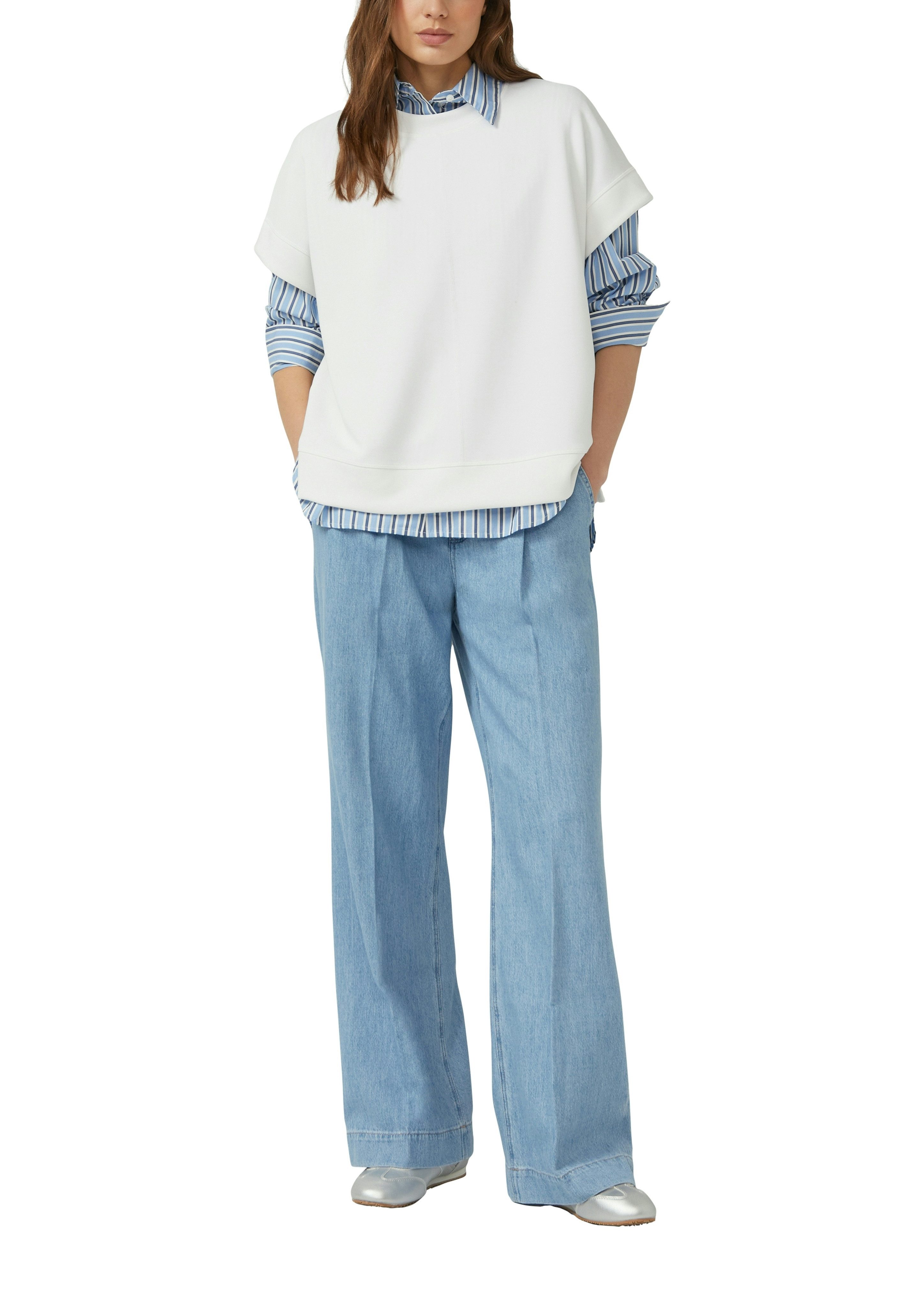 s.Oliver Sweater Halbarm-Sweater mit Stretch