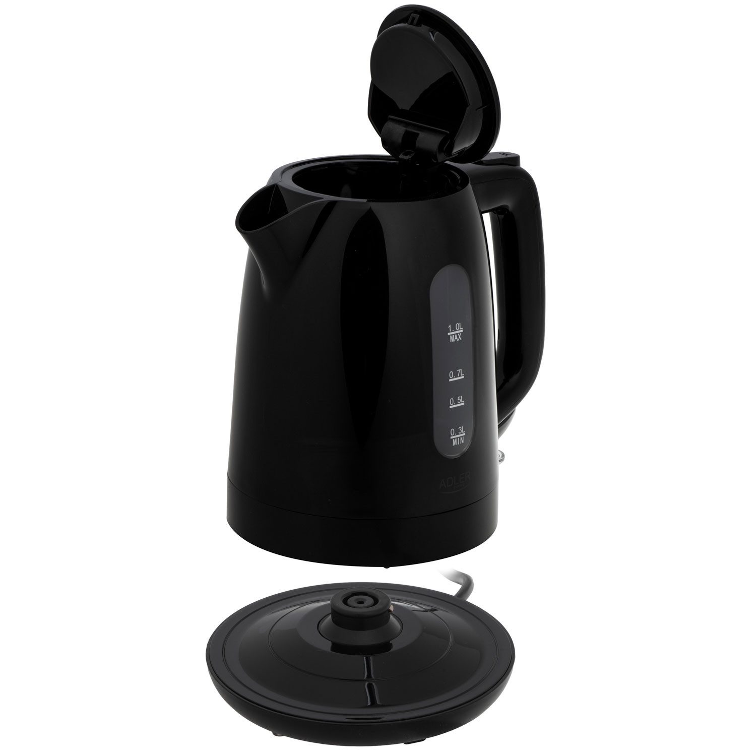 Adler Wasserkocher Adler AD 1380b Wasserkocher Kunstoff 1,0 l Schwarz – Bild 2 von 5