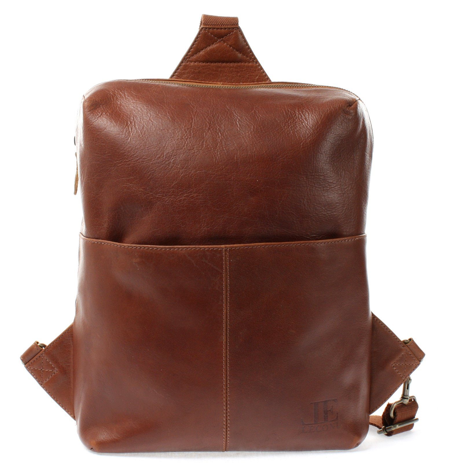 LECONI Freizeitrucksack Crossbag Bodybag Lederrucksack Rucksack Damen Herren Leder LE1029