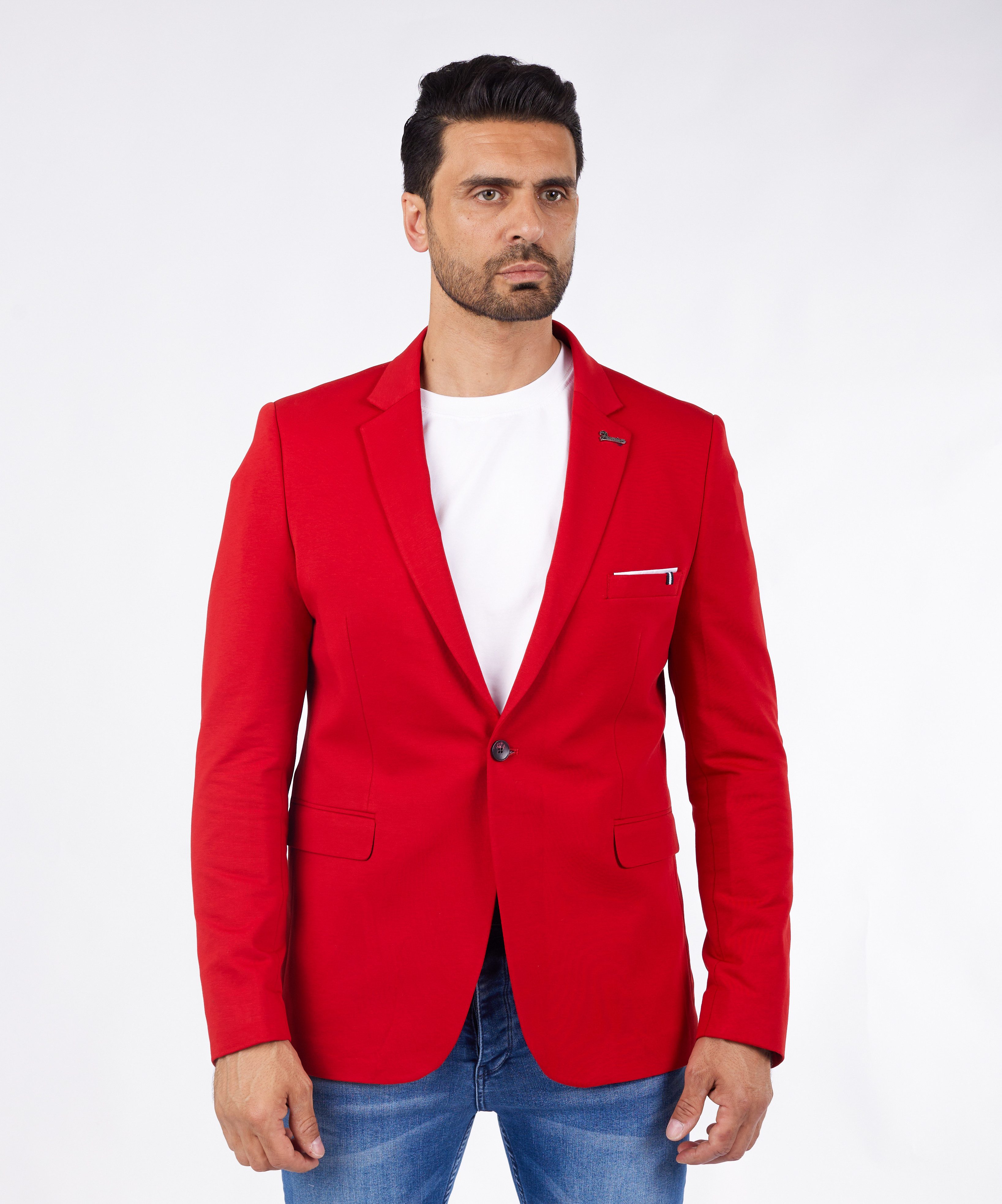 Denim Distriqt Jerseysakko Sportlich Jersey Sakko mit Stretch und feinen Akzenten