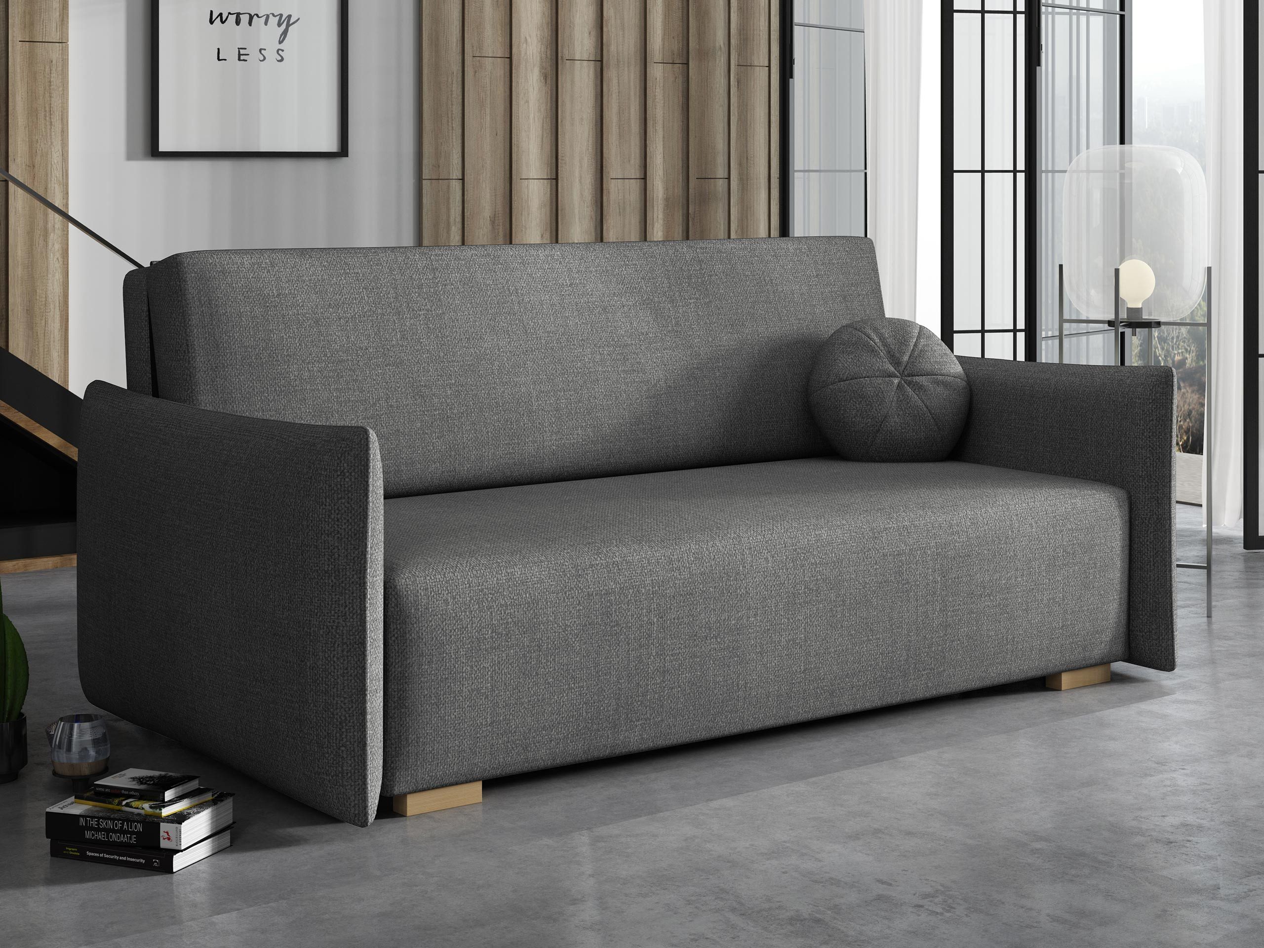MIRJAN24 Schlafsofa Viva Glov IV, mit Bettkasten und Schlaffunktion, inkl. Kissen, Holzfüße, 4-Sitzer