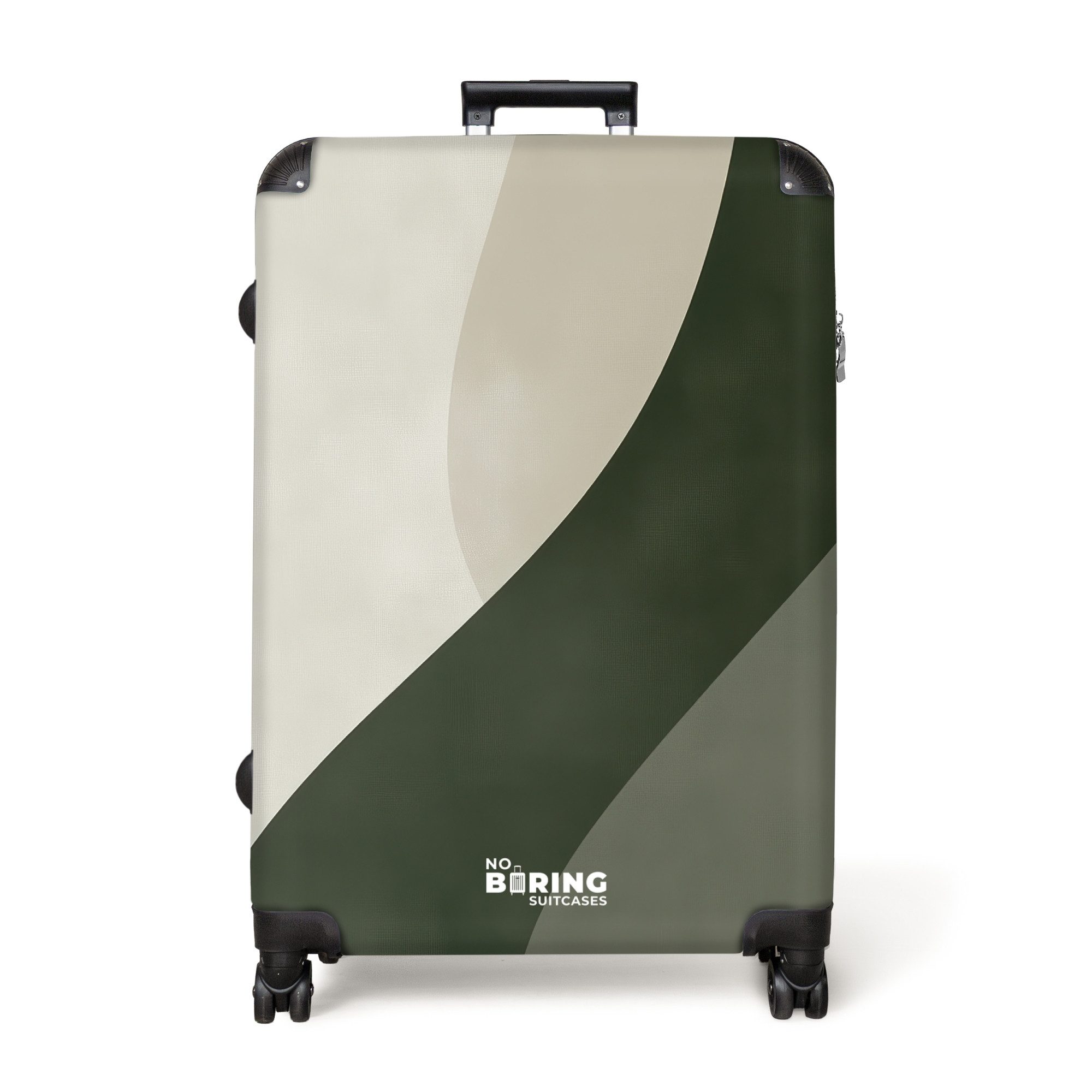 NoBoringSuitcases.com© Hartschalen-Trolley Abstrakte Welle in Olivgrün günstig online kaufen