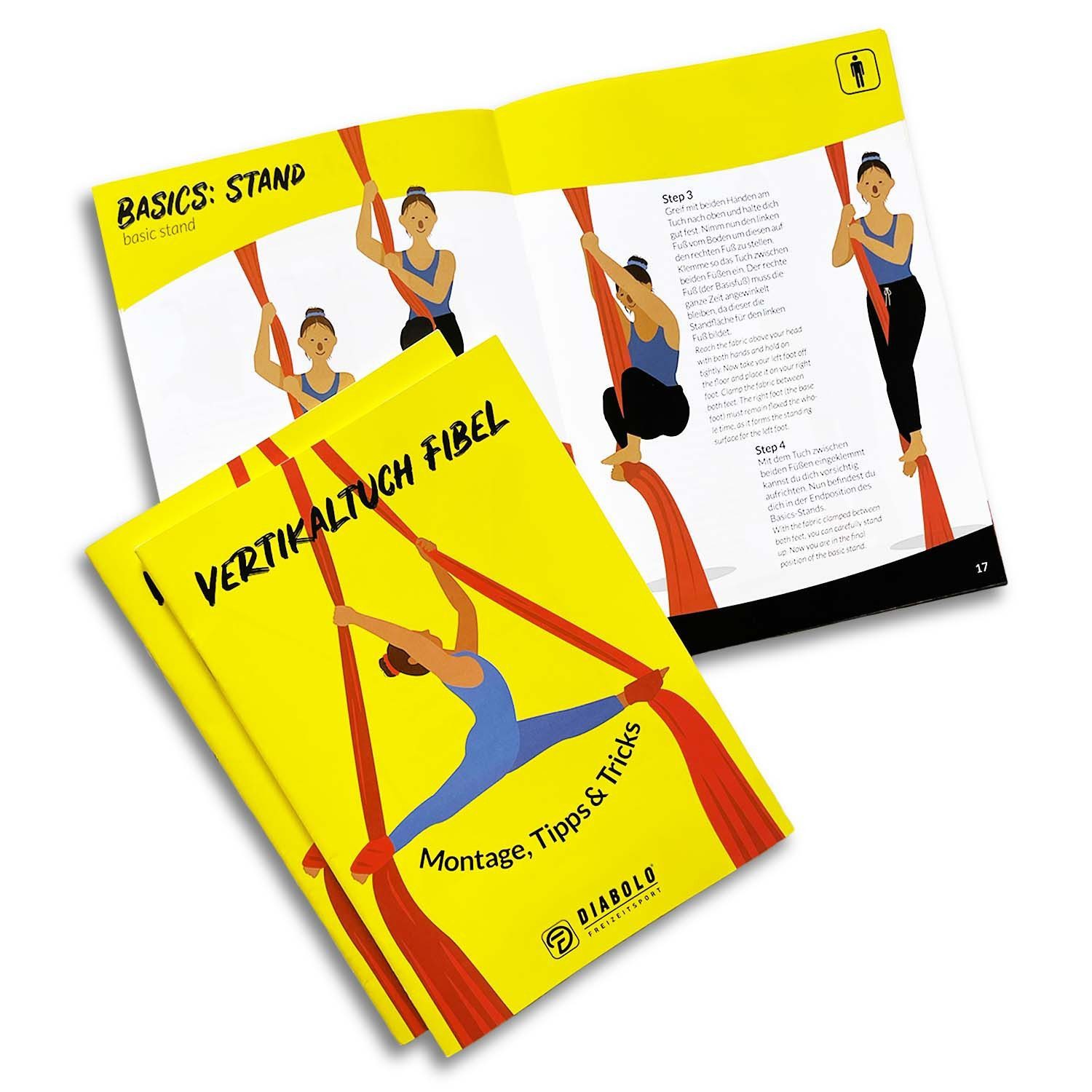 Diabolo Freizeitsport Nestschaukel Vertikaltuch 6m & 8m + Triangelhalterung, (Aerial Silk Tuch 6 m Low-Stretch für Aerial Fitness Training, 1-tlg., Vertikaltuch mit Triangelhalterung, Anleitung und Baumwollzugbeutel), Vertikaltuch türkisblau 6 m & Triangelhalterung (sw) für Luftakrobatik