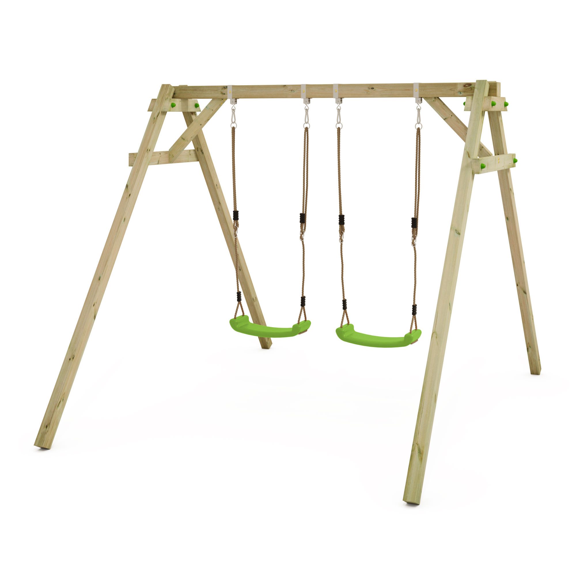 Wickey Doppelschaukel Smart Move - Kinderschaukel mit zwei höhenverstellbaren Sitzen, (Wetterfeste Holzschaukel für Geschwister & Freunde, Outdoor Schaukelgerüst zur Förderung von Gleichgewicht & Koordination), Gartenschaukel mit Massivholzrahmen und 10-Jahren Garantie*