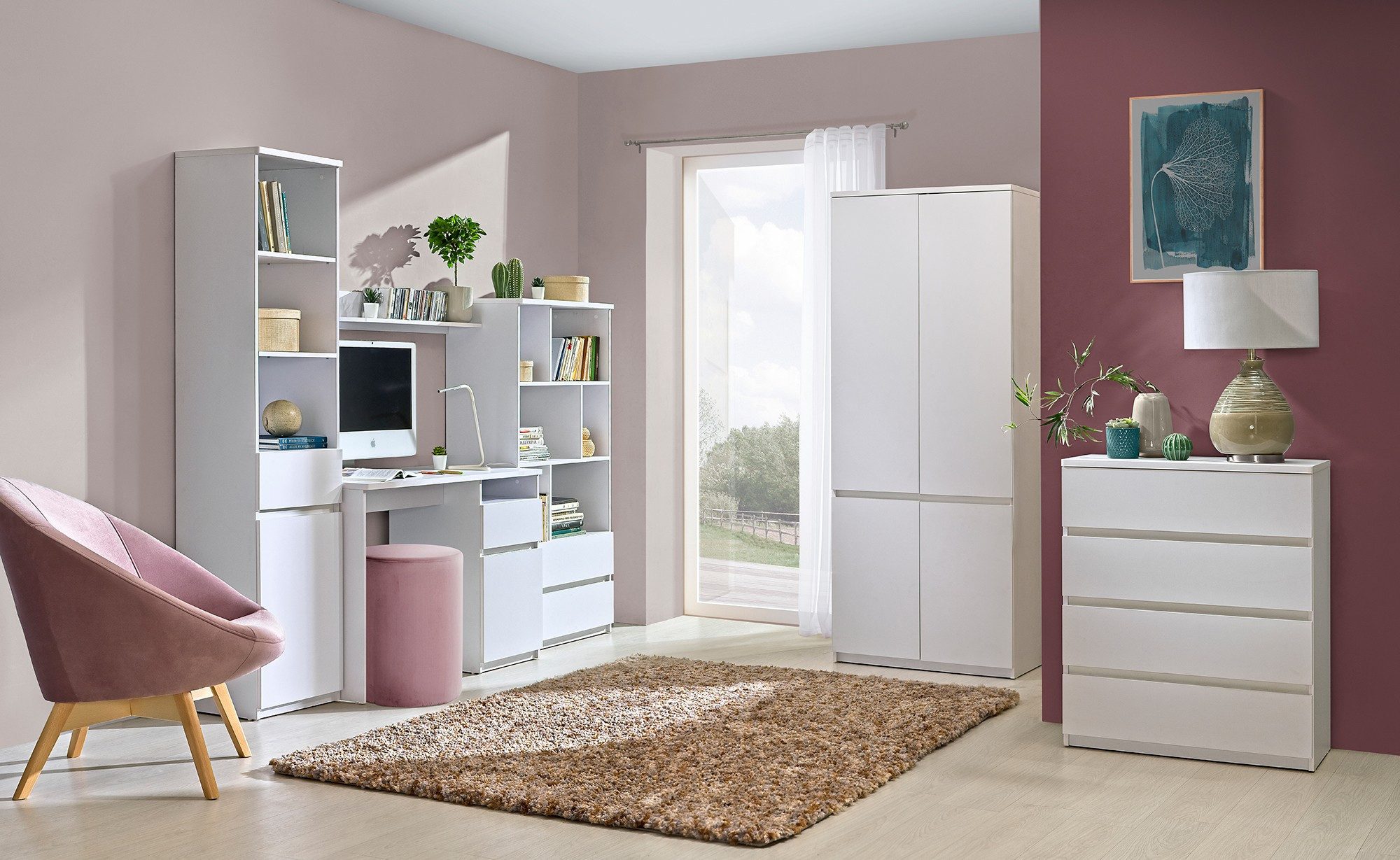 Masseno Kommode KRYOS 80,1 cm Sideboard mit 4 Schubladen Weiß