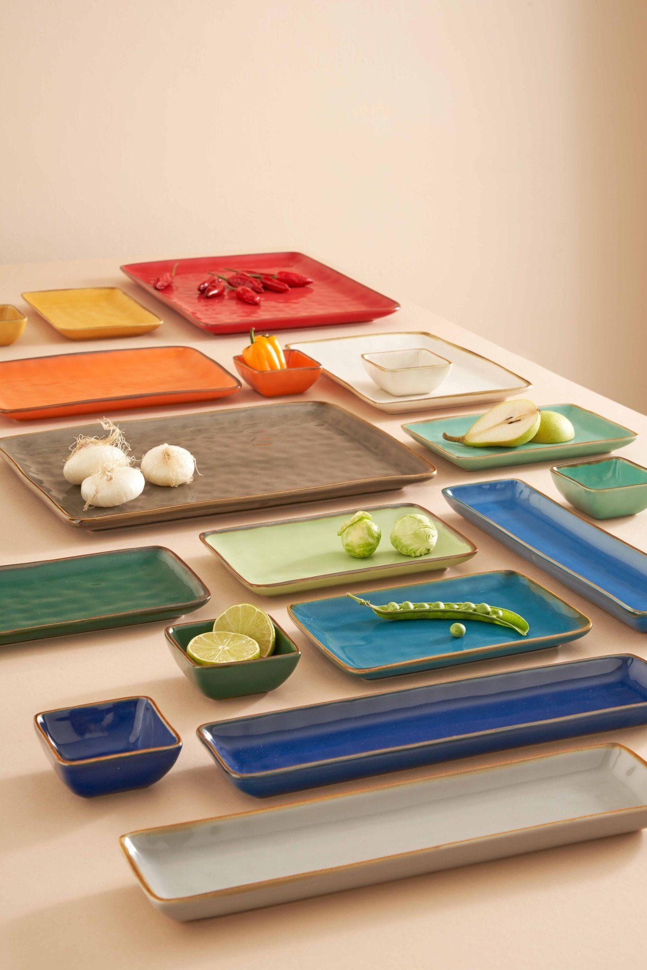 Rose & Tulpani Servierplatte Rechteckige Servierplatte Servierschale 32x8cm Steingut Concerto Ivory, Steingut, (1-tlg), rustikaler Vintage-Look