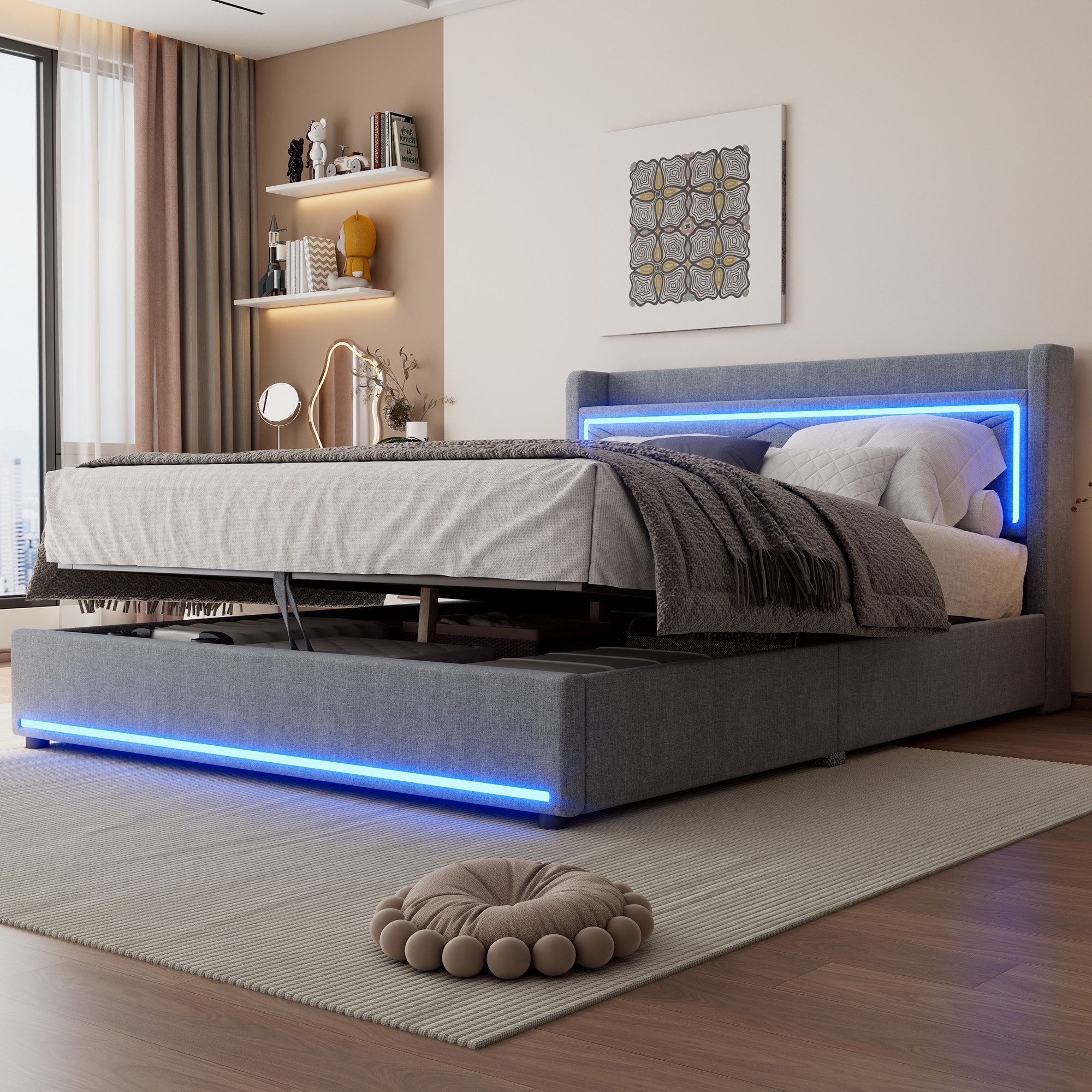 STILVORA Polsterbett 160×200 mit bettkaten,Funktionsbett mit günstig online kaufen