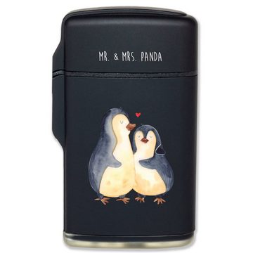 Mr. & Mrs. Panda Feuerzeug Pinguin umarmen - Schwarz - Geschenk, Liebe, Liebespaar, Paar, Hochze (1-St), Spruch & Motiv