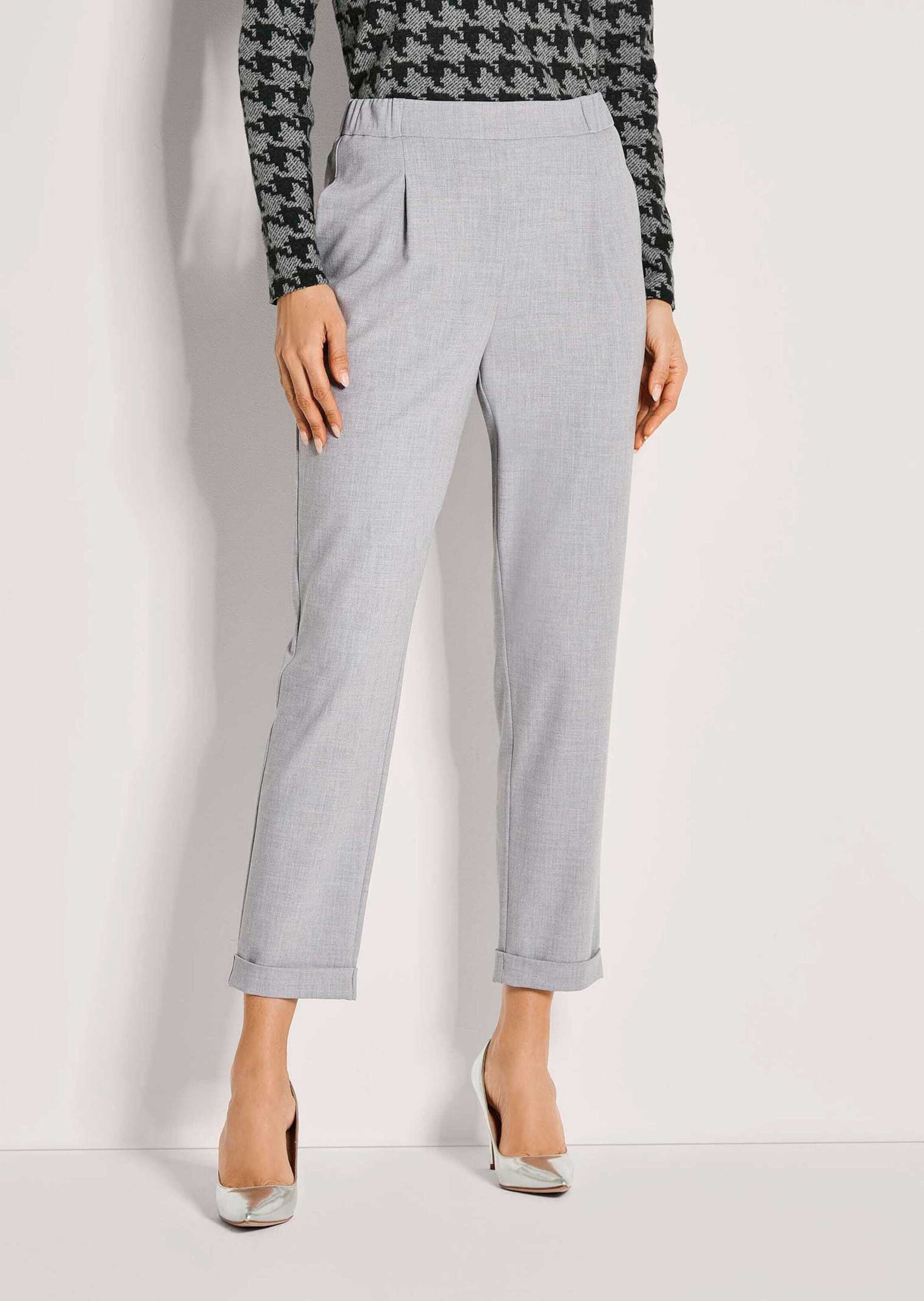 MADELEINE Schlupfhose Kurzgröße: Elastische Bundfaltenhose, 7/8-Länge Chino günstig online kaufen