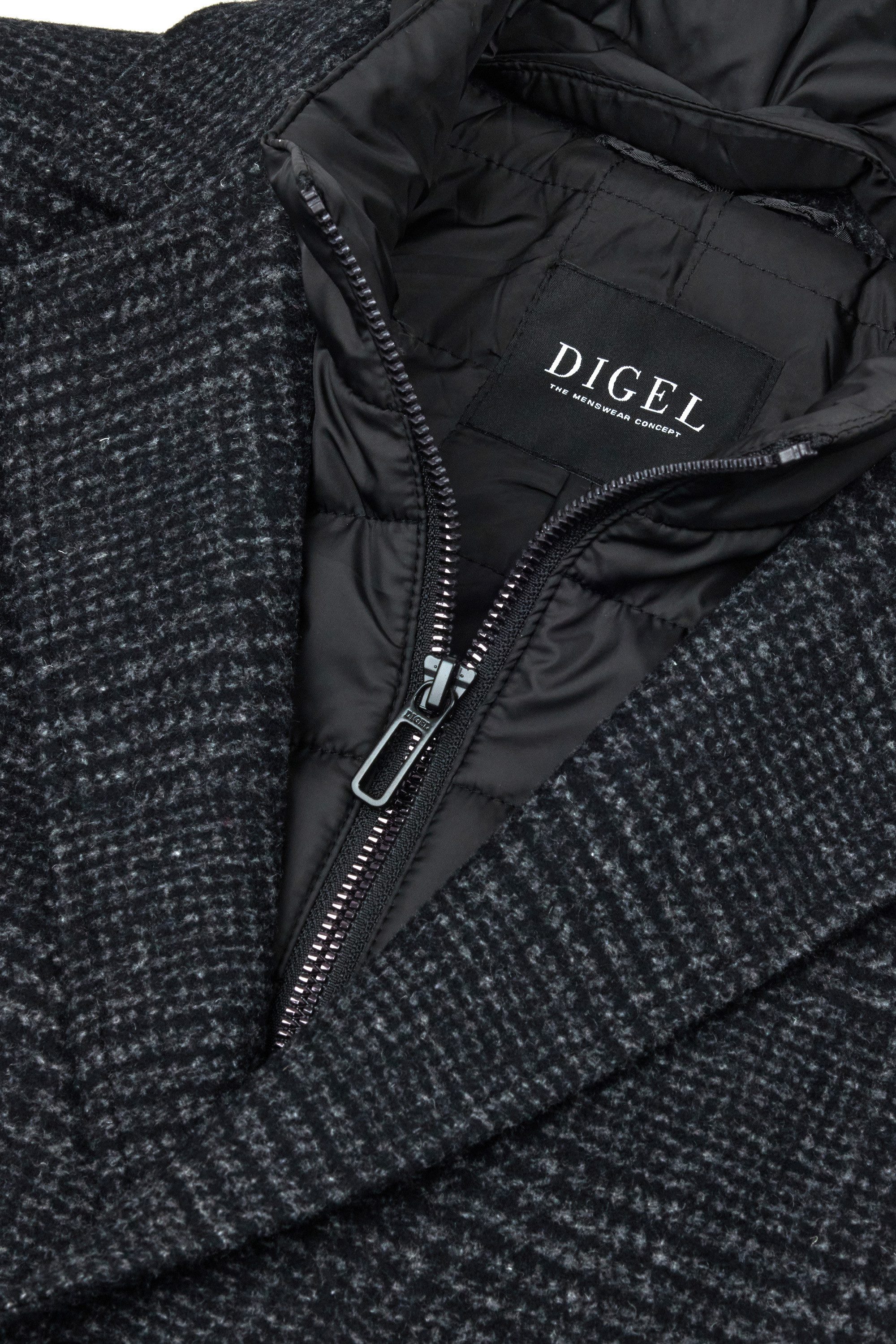 Digel Wintermantel Deus (1-tlg) Trendiges Schattenkaro, recycelter Wollmix, günstig online kaufen