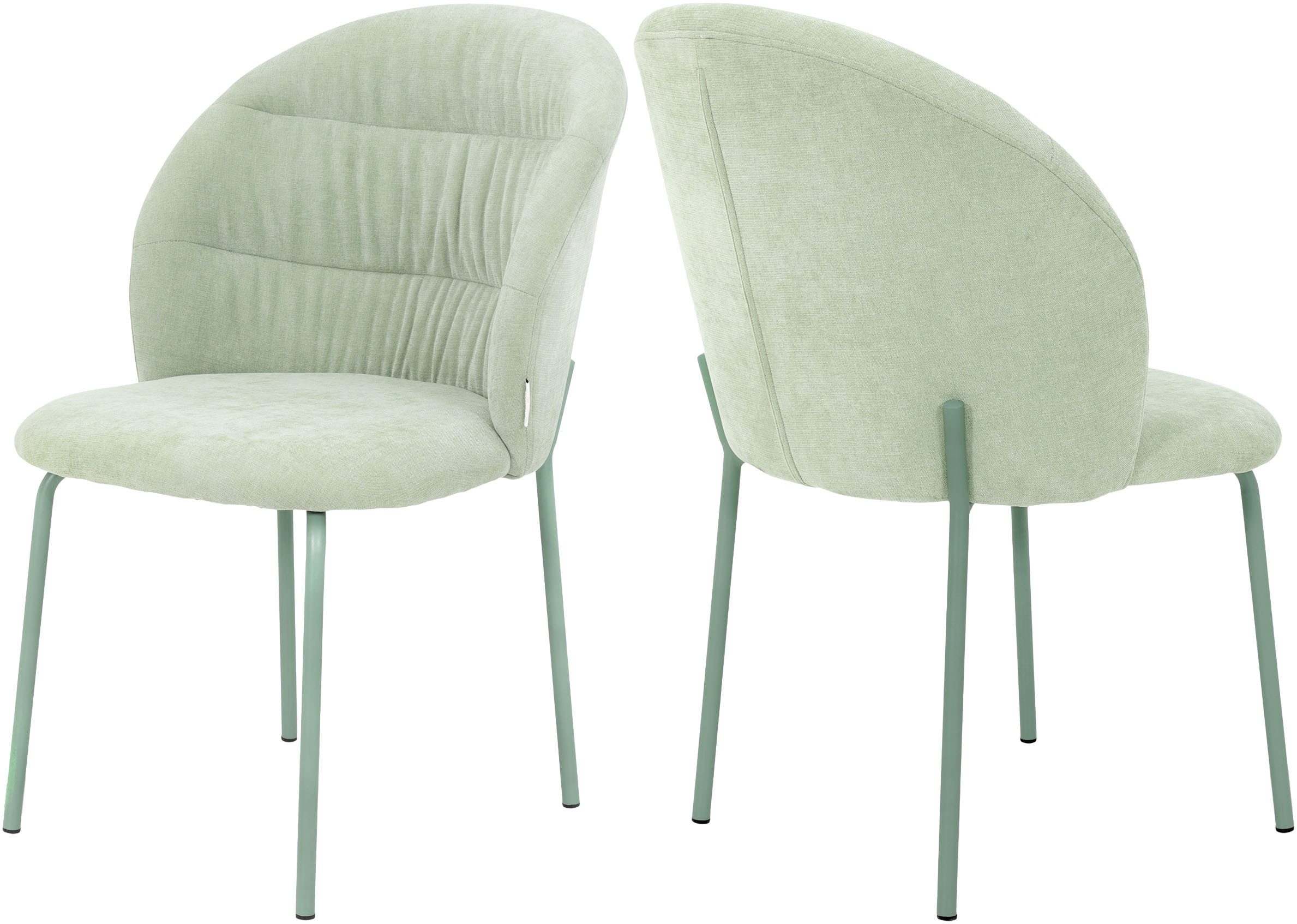 TOM TAILOR HOME 4-Fußstuhl LEAF CHAIR (Set, 2 St), 4-Fußgestell, Raffung in der Rückenlehne
