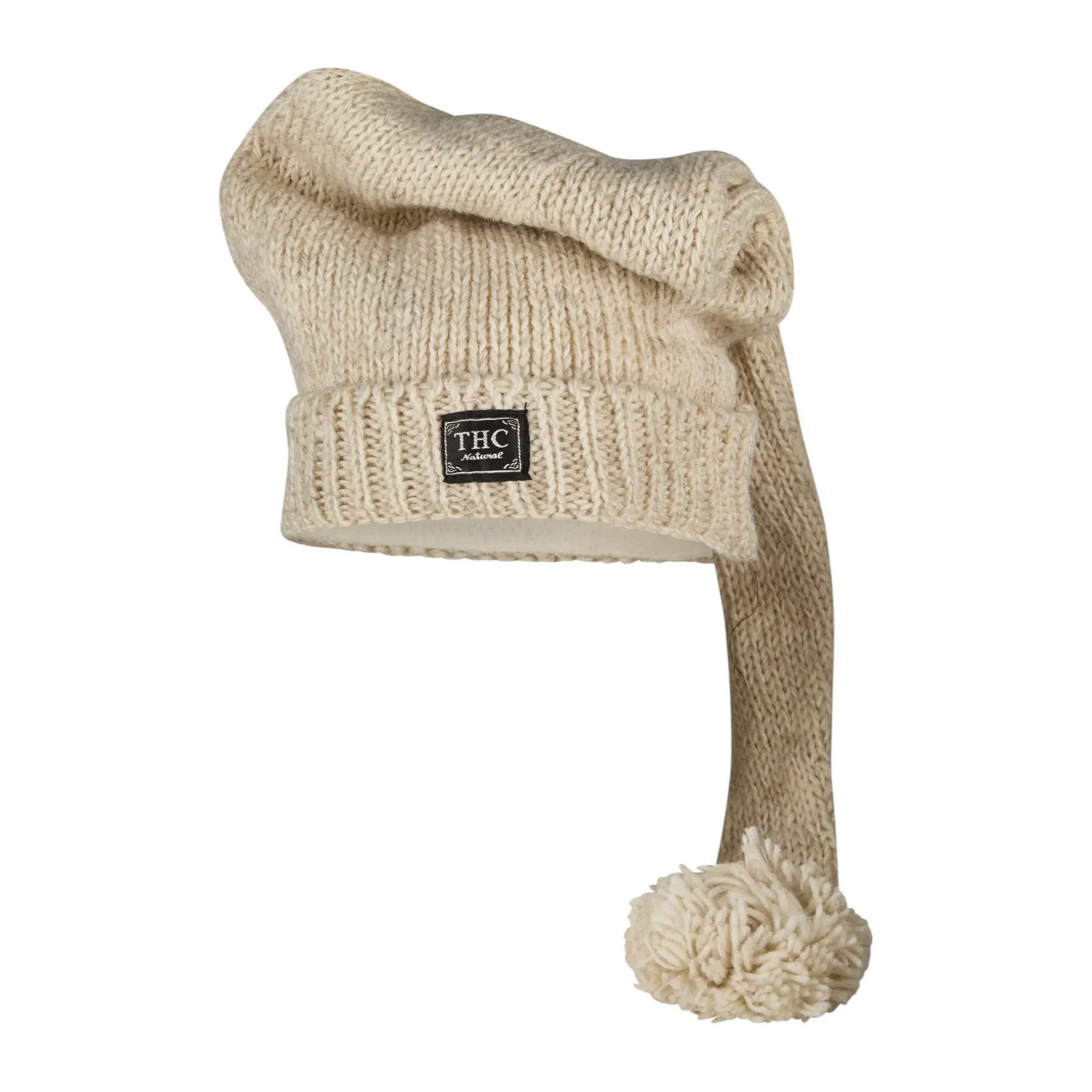THC Natural Line Strickmütze THC Schafwoll Zipfelmütze 713 weiß (1 Stück, 1-St., 1 Stück) Innenfutter: Fleece