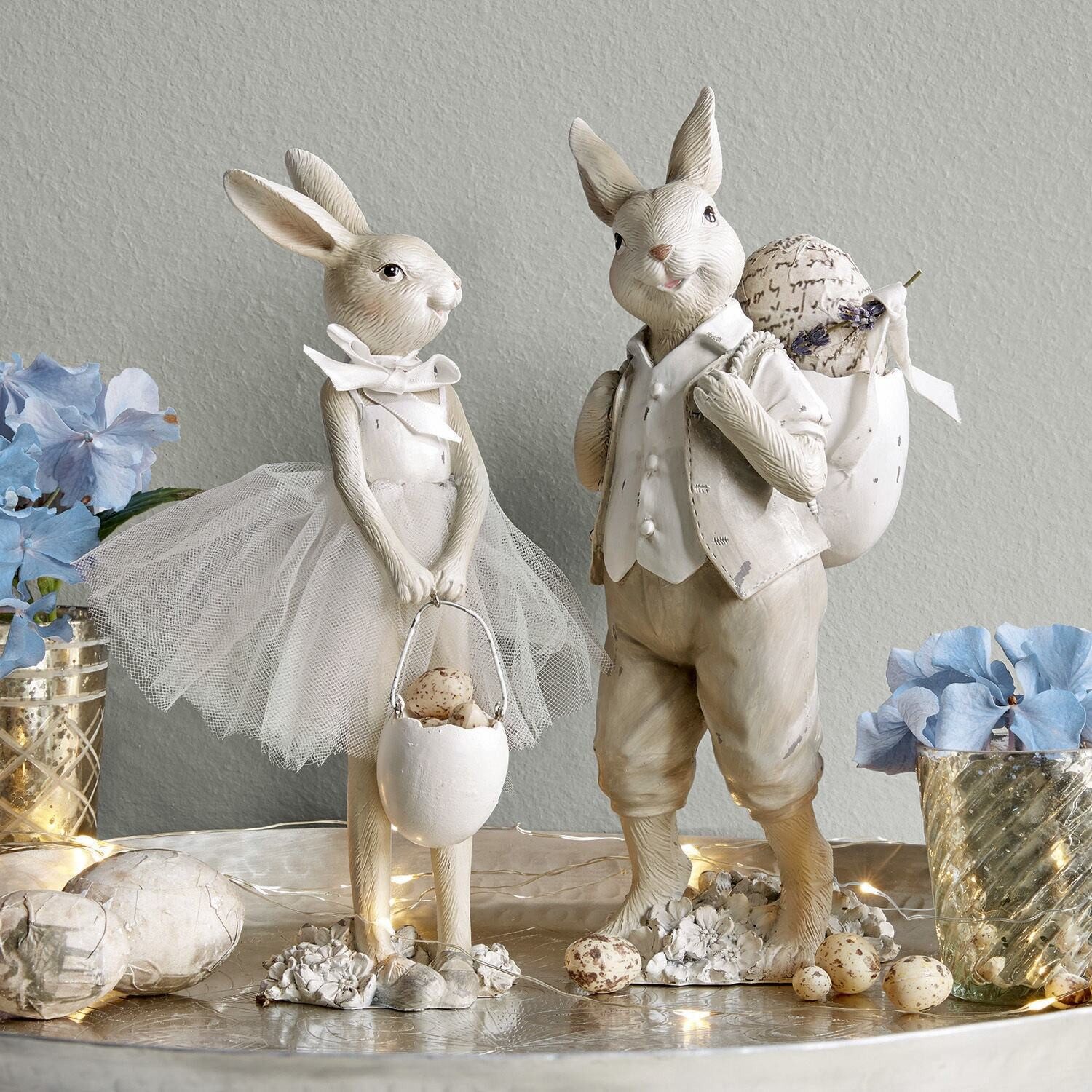 Mirabeau Osterfigur Hase 2er Set Perpignan beige