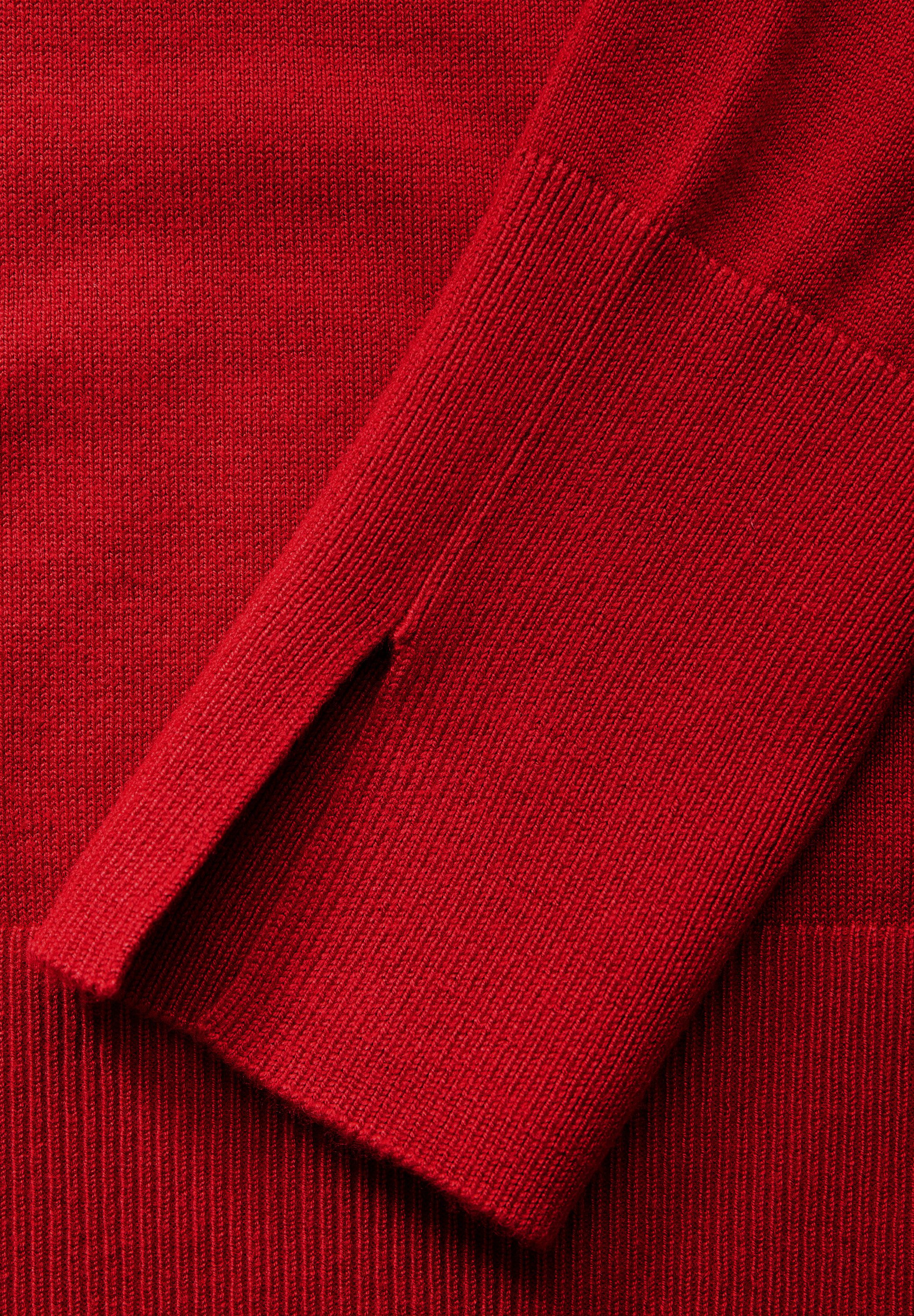 STREET ONE Rollkragenpullover mit Materialmix