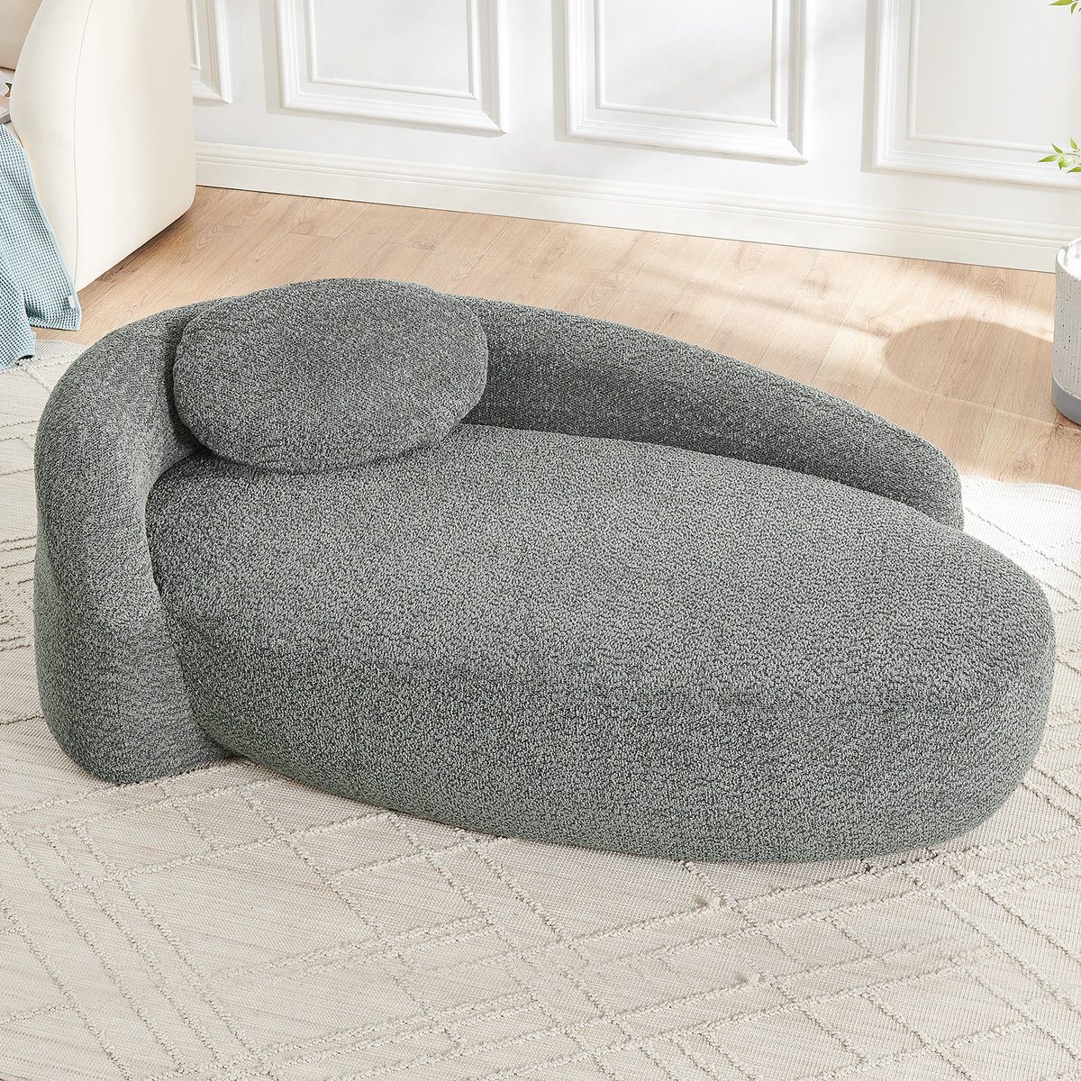 Odikalo Sofa Teddyfleece-Sofa weich gepolsterte Couch mit Kissen, mit abgerundetem Design, vielseitig einsetzbar für Wohnzimmer, Schlafzimmer und Studio