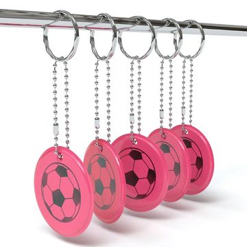 EAZY CASE Fahrradreflektor 5x Sicherheitsanhänger für Kinder Fußball, Rückstrahler Kind Jacken Reflektoren Schulranzen Leuchten Fußball Pink