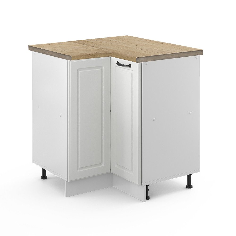 Vicco Eckunterschrank R-Line, Weiß Landhaus/Weiß, 75.6 günstig online kaufen