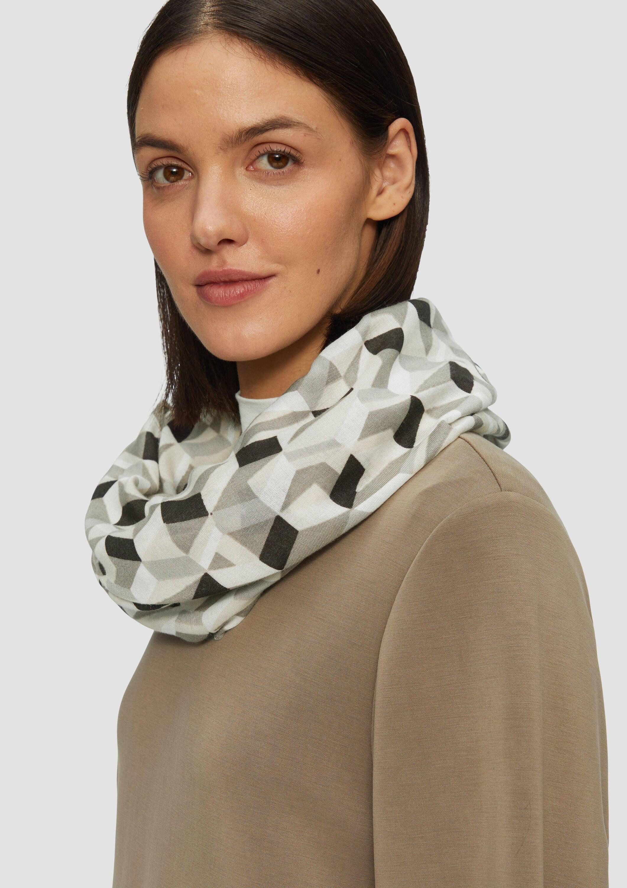 s.Oliver Loop Snood, Loop-Schal mit All-over-Grafikprint
