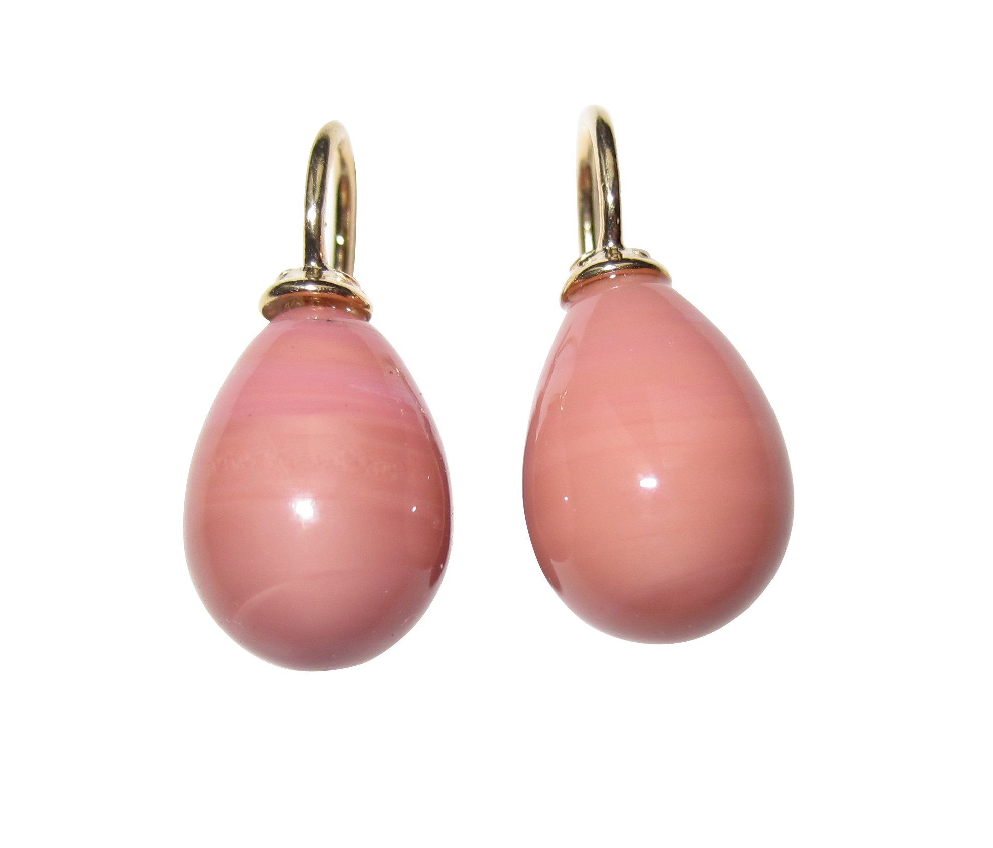 Mugello Paar Ohrhänger Lea rosé gold-platt. zeitlos und stilvoll klassisch, made in Germany Heide Heinzendorff, hochwertige Glashandwerkarbeit
