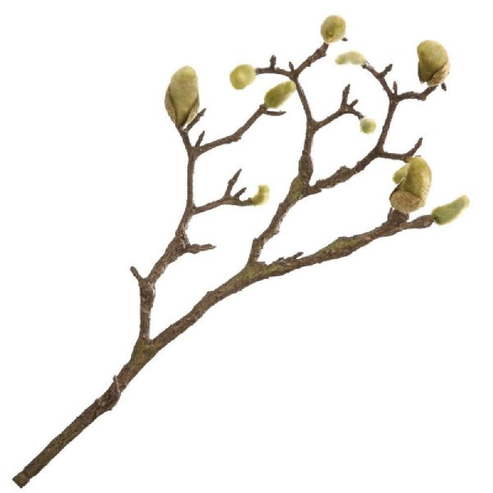 Fink Osterfigur künstlicher Magnolienzweig mit geschlossenen Knospen Grün Braun (65cm)