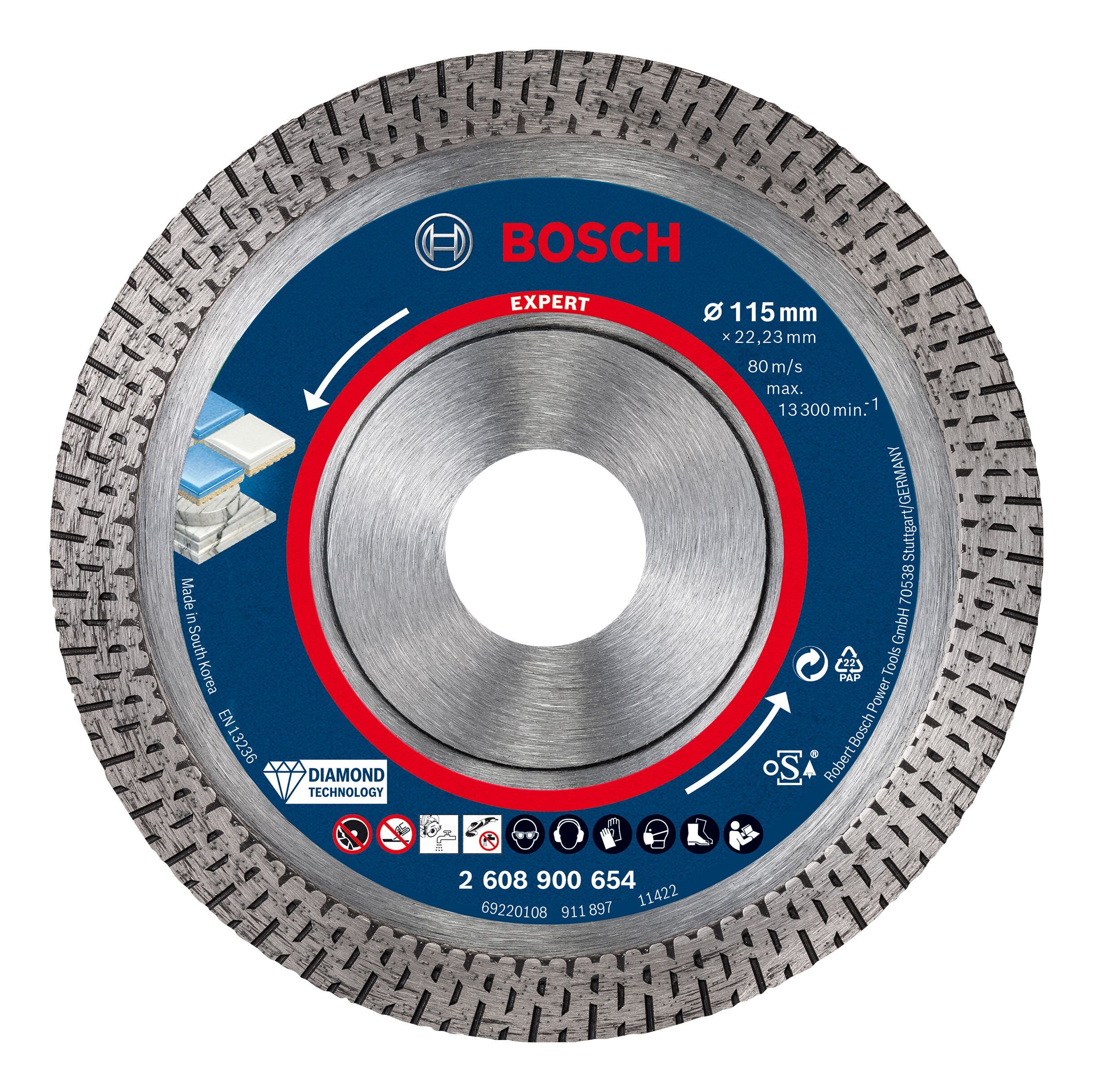 HardCeramic, Expert x 115 Ceramic mm, Hard Expert Trennscheibe Best 115 x 1 BOSCH Ø 22,23 - for Diamanttrennscheibe