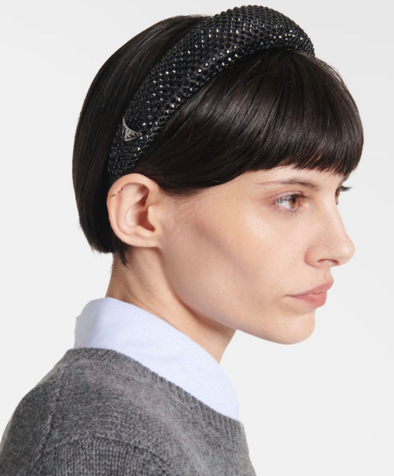 PRADA Haarreif Kristallen Studded Satin, Hergestellt in Italien - Inklusive Präsentierbox
