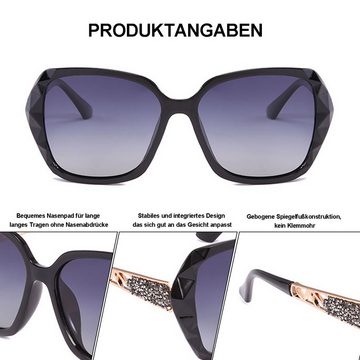 Rnemitery Sonnenbrille Damen Klassisch Groß Sonnenbrillen UV400 Schutz Polarisiert brillen