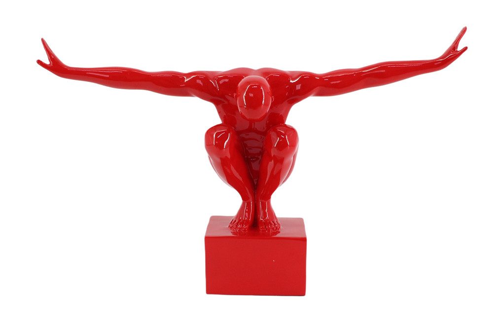 riess-ambiente Dekofigur HIGH DIVER 50cm rot - Athlet, Pose, Arme, kunstvoll, handgefertigt (Einzelartikel, 1 St), Moderne Skulptur - ideal als dekorativer Akze – Bild 2 von 5