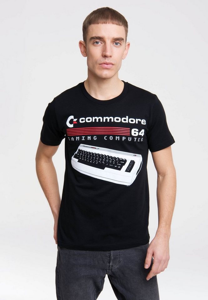 LOGOSHIRT T-Shirt Commodore 64 mit lizenziertem Originaldesign, Lässiges  Retro-Shirt der Marke Logoshirt