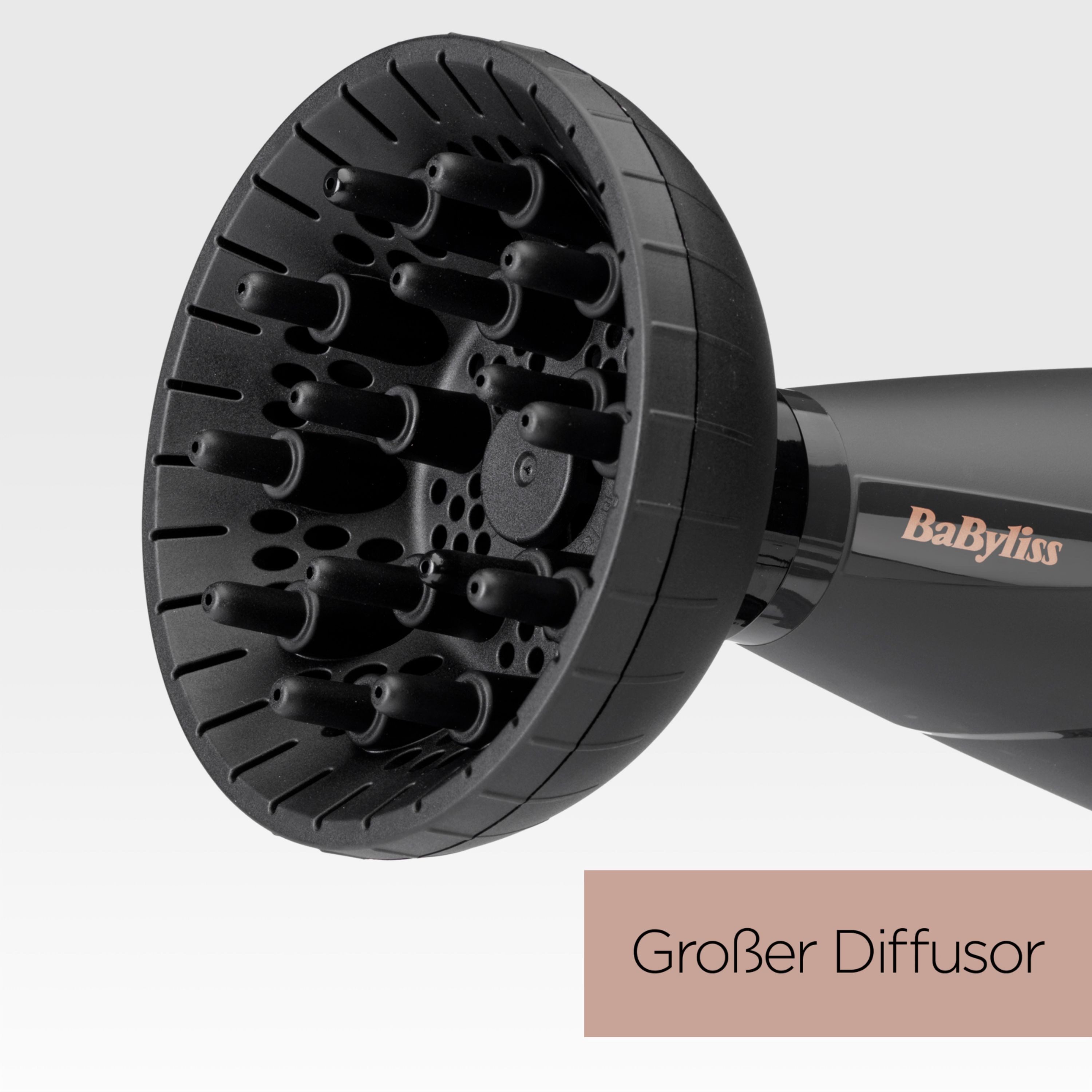BaByliss Ionic-Haartrockner BaByliss Smooth Pro 2100 Haartrockner, 6709DE, 2100 W, 2100W, Fön mit Ionen-Technologie, Föhn mit Diffusor für Locken