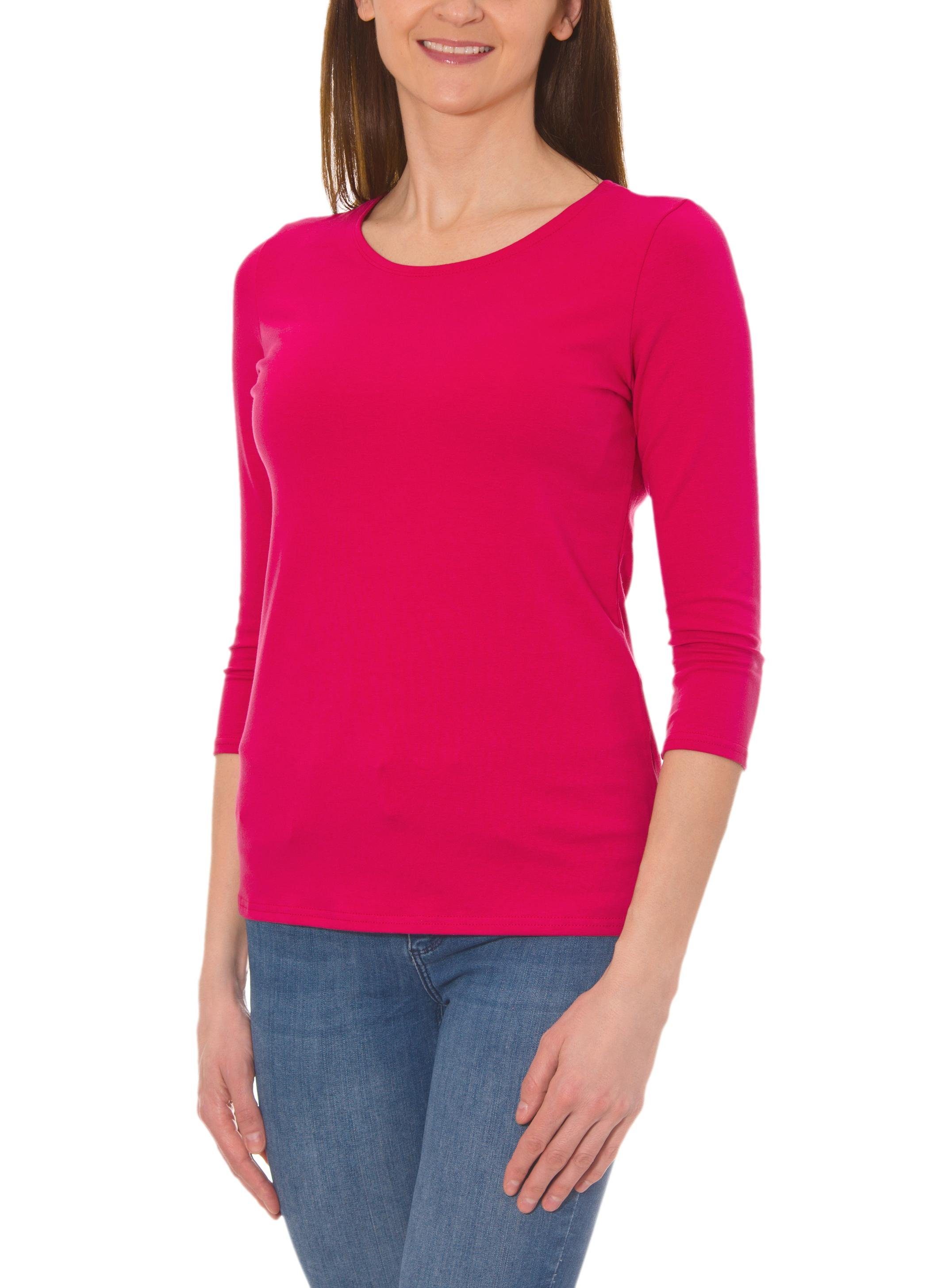 Alkato Longshirt Alkato Damen Shirt 3/4 Arm mit Rundhals günstig online kaufen