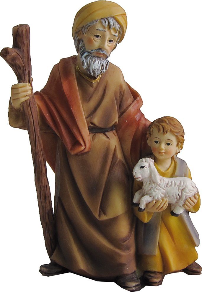 Dekoprojekt Krippenfigur Wanderer Sitzend - Detailgetreue Weihnachtskrippe Figur Aus Polyresin