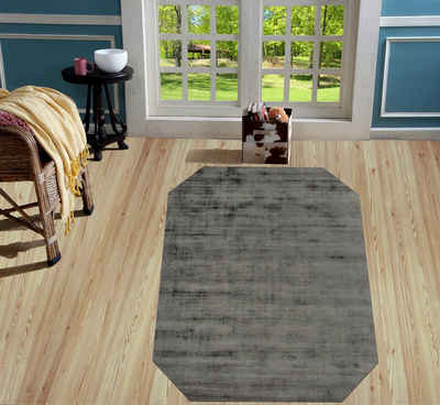 Teppich Shirley, my home, achteckig, Höhe: 12 mm, aus weicher Viskose, handgewebt, in Seiden-Optik