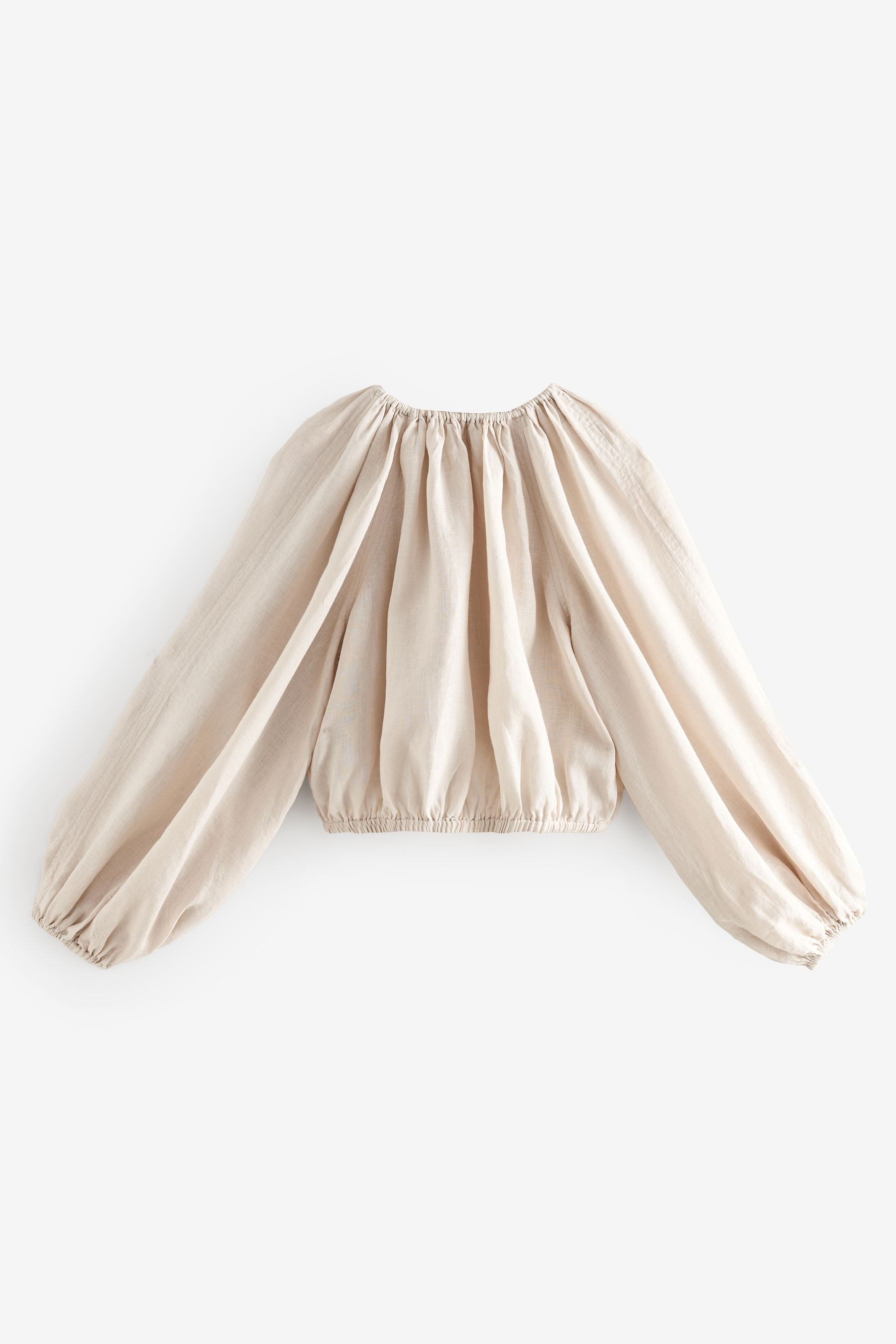 Next Langarmshirt Langarm-Oberteil Boho-Top aus 100 % Leinen (1-tlg) günstig online kaufen