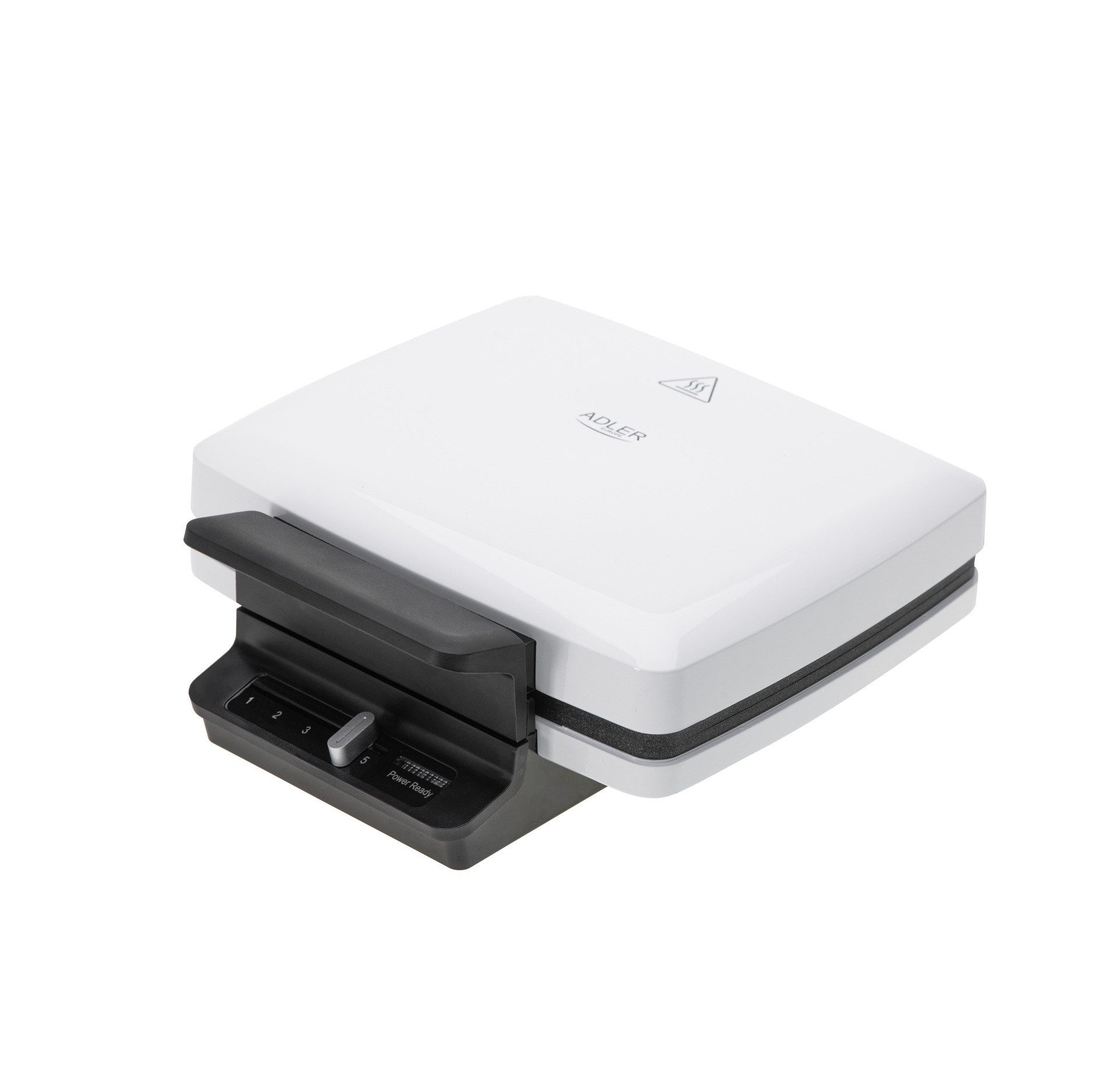 Adler Waffeleisen AD 3085 1800 W - Antihaftbeschichichtung & Cool-Touch-Griff, Weiß, 1800 W