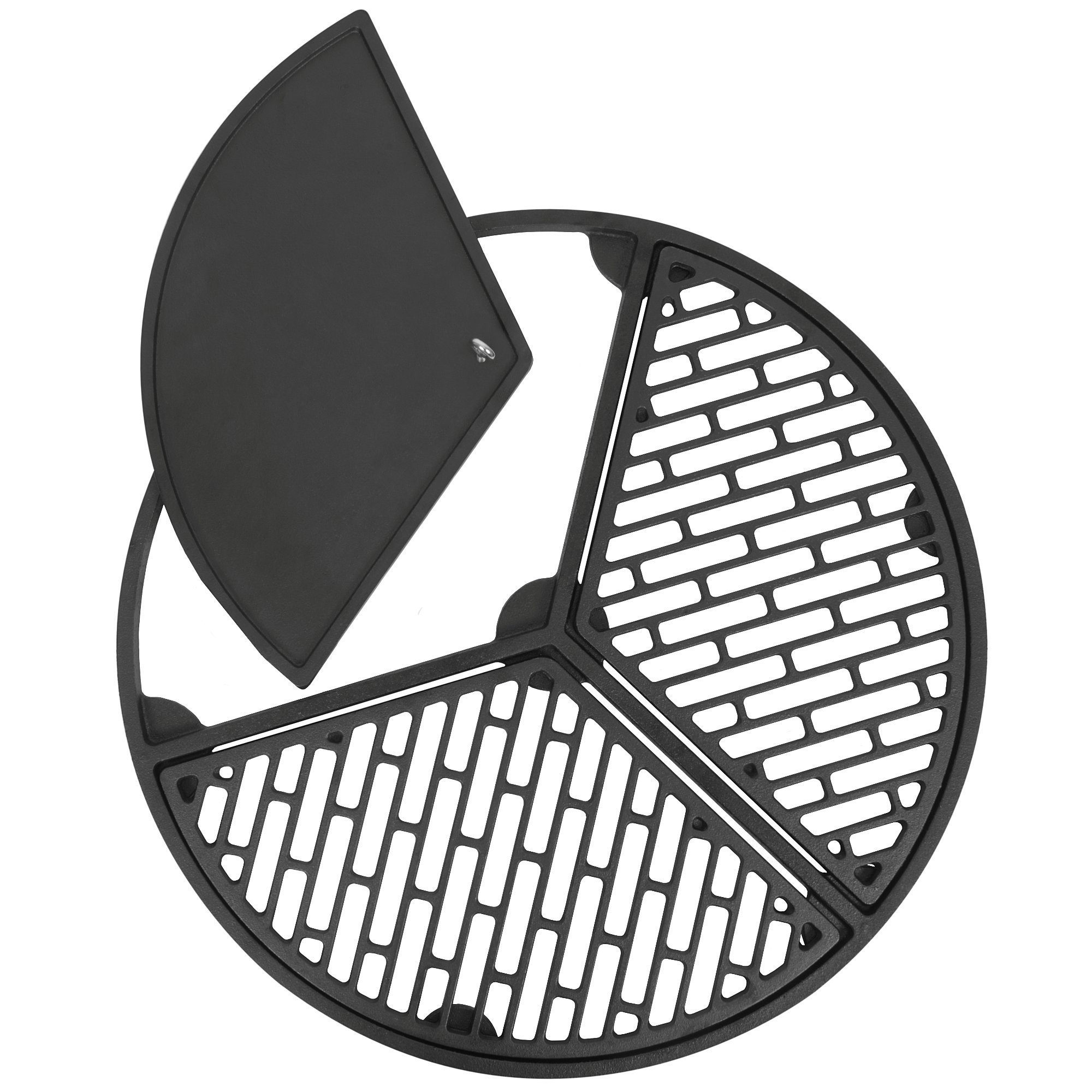 BBQ-Toro Grillrost Gusseisen Plancha Set mit Grillrost und Grillplatte, Ø 54,5cm, Rahmen mit zwei Решетки для гриляinsätzen und einem Тарелки грильeinsatz