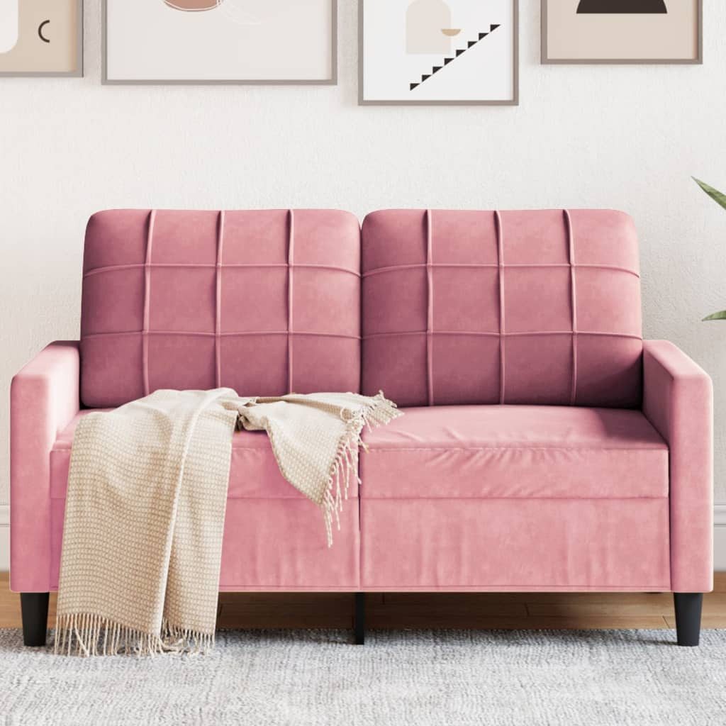 vidaXL Sofa 2-Sitzer-Sofa Rosa 120 cm Samt