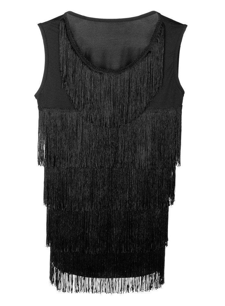 Boland Kostüm Flapper Top schwarz, Ärmelloses Oberteil im Stile eines Frans günstig online kaufen