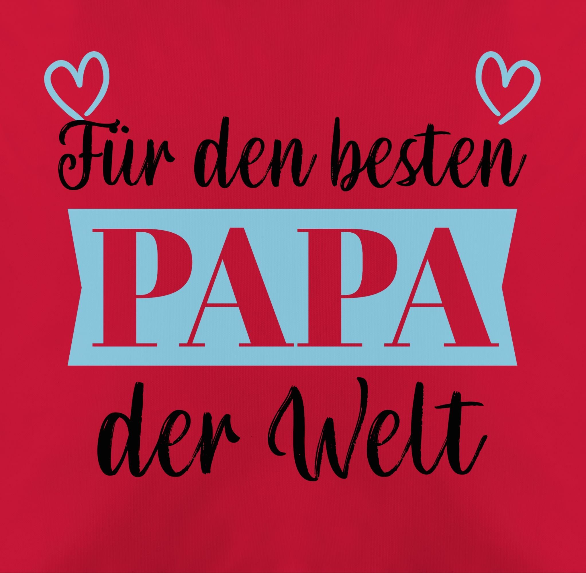 den Dekokissen Für der Shirtracer Vatertagsgeschenk besten Banner, 3 Kissen Rot Papa Welt