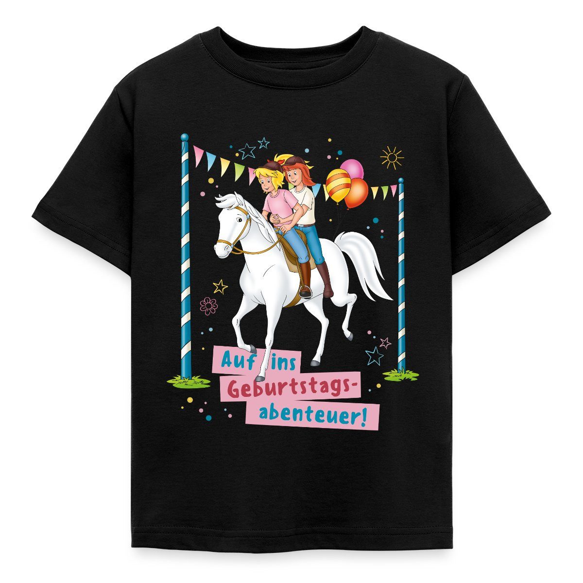T-Shirt Bibi & Tina Auf Ins Geburtstagsabenteuer Geburtstag Kinder T-Shirt